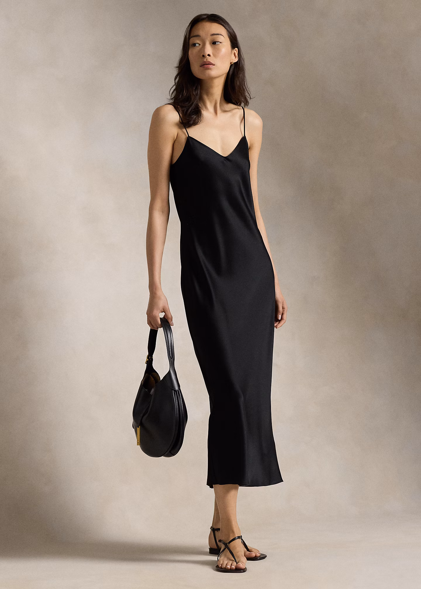 Midi-Trägerkleid aus Satin - RALPH LAUREN OUTLET