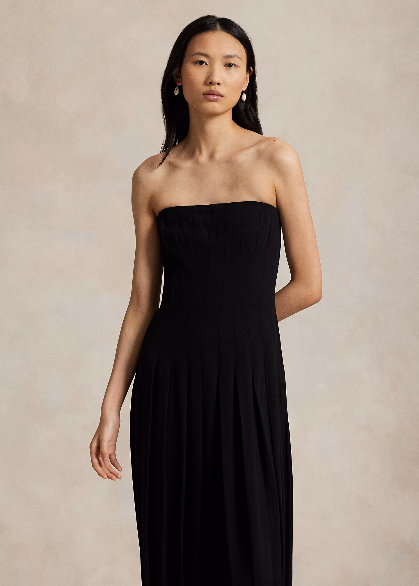 Ärmelloser Crêpe-Jumpsuit mit Falten - RALPH LAUREN OUTLET