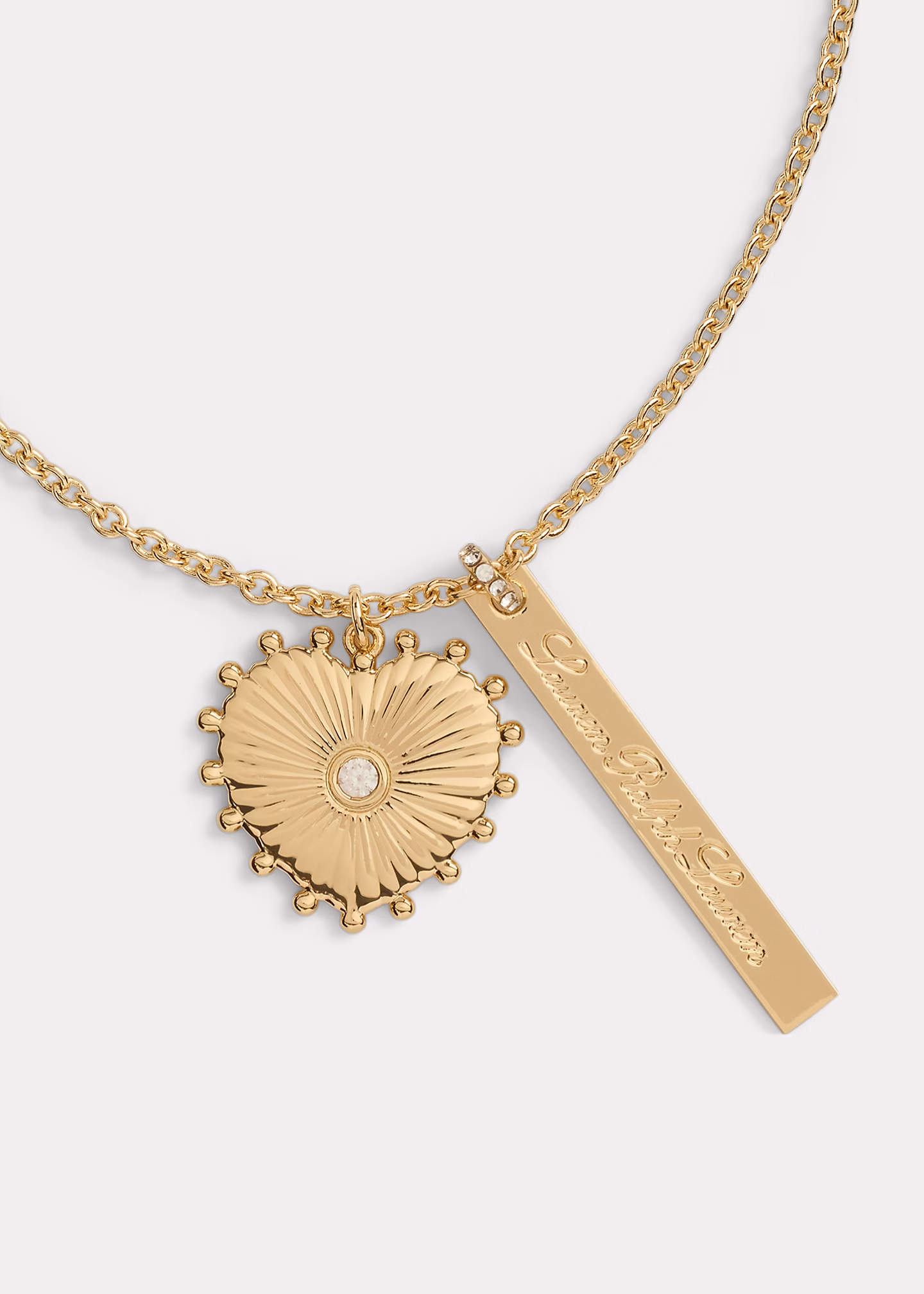 Vergoldete Kette mit Herz & Logo-Charms - RALPH LAUREN OUTLET