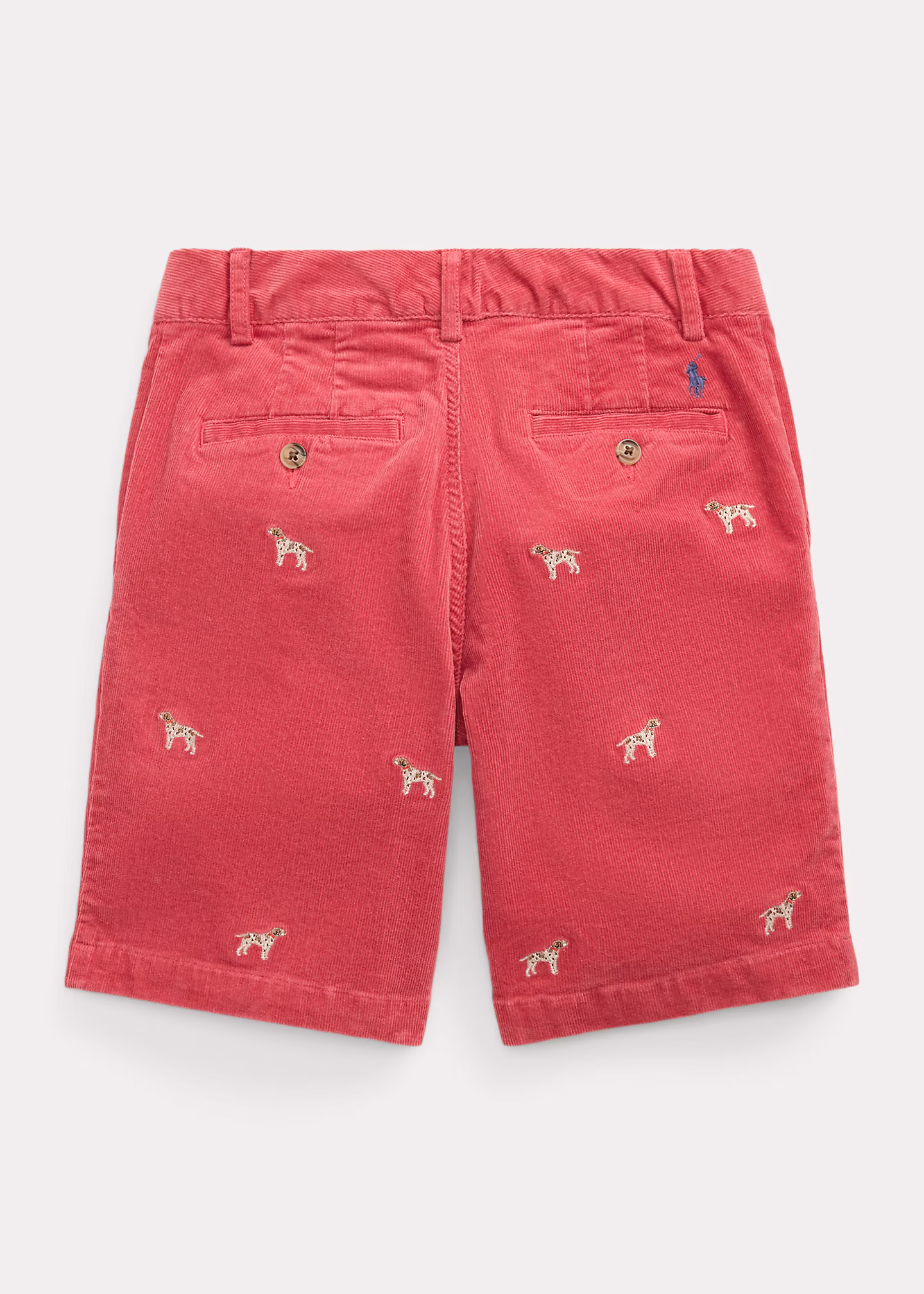 Shorts aus Kordsamt mit gesticktem Hund - RALPH LAUREN OUTLET