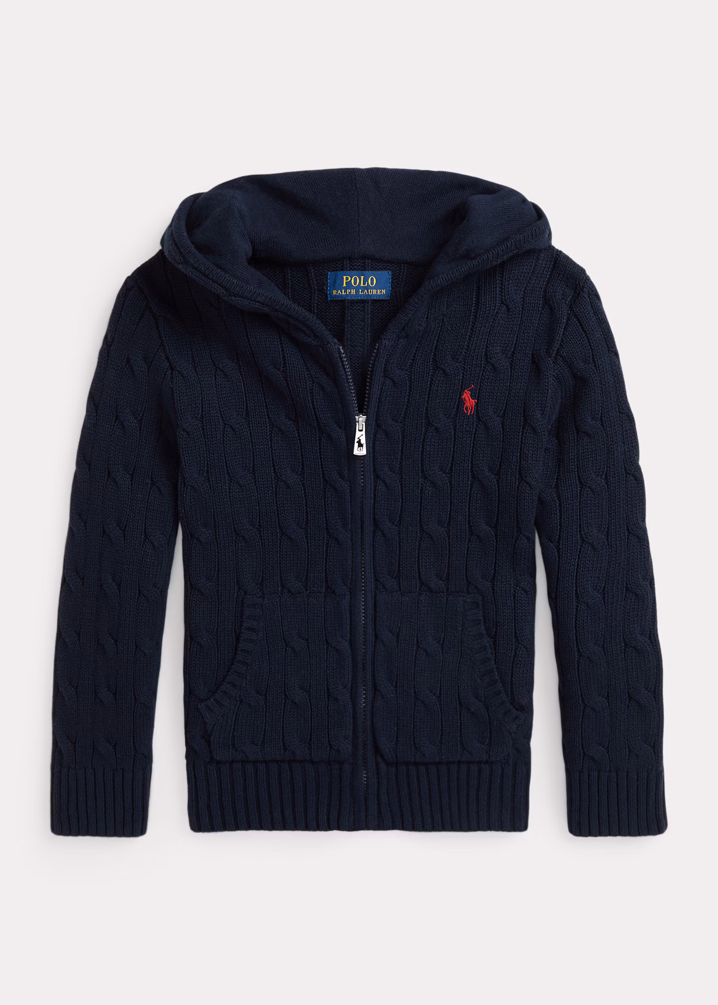 Baumwoll-Kapuzenjacke mit Zopfmuster - RALPH LAUREN OUTLET