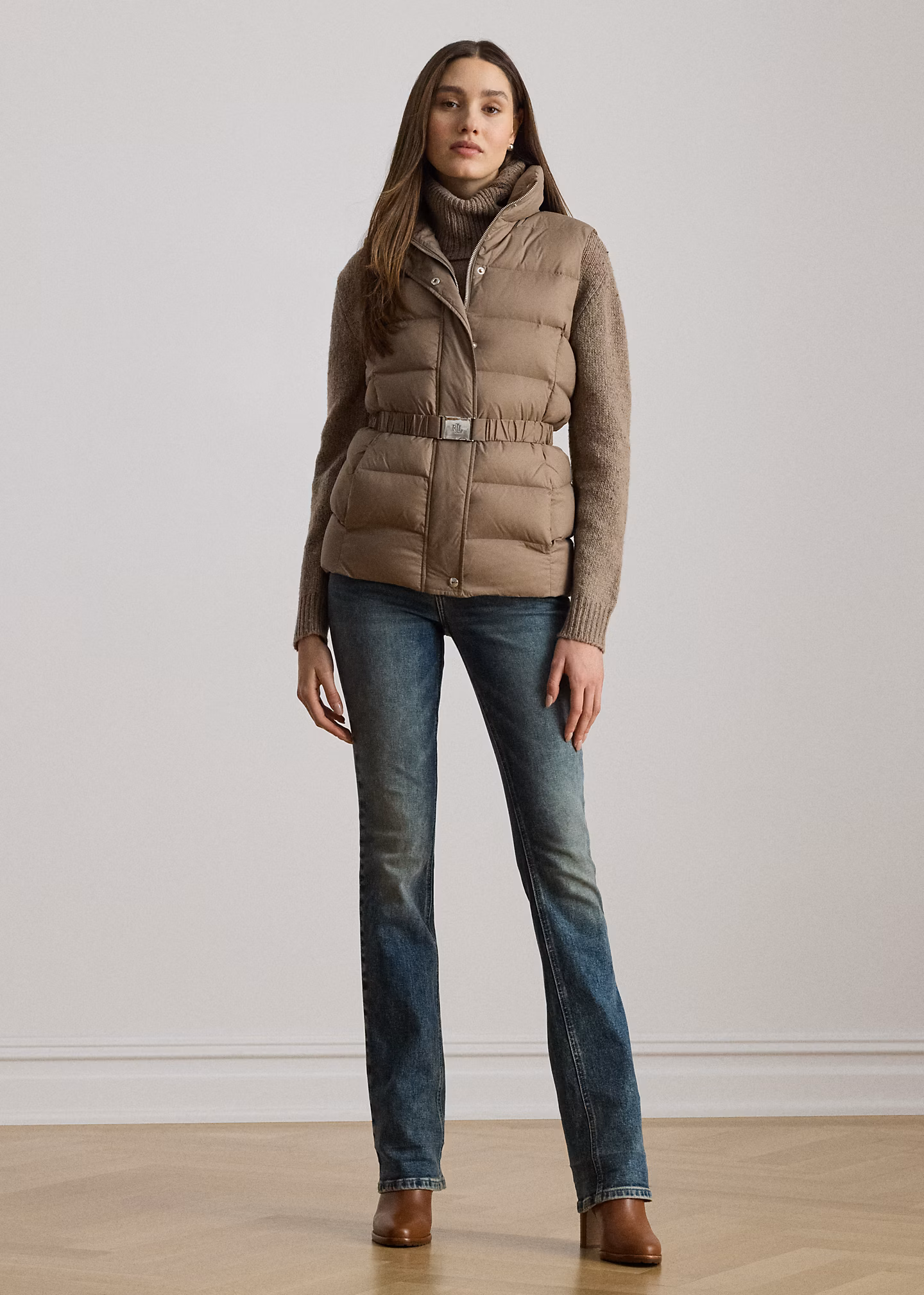 Doppelt gesteppte Daunenweste mit Gürtel - RALPH LAUREN OUTLET