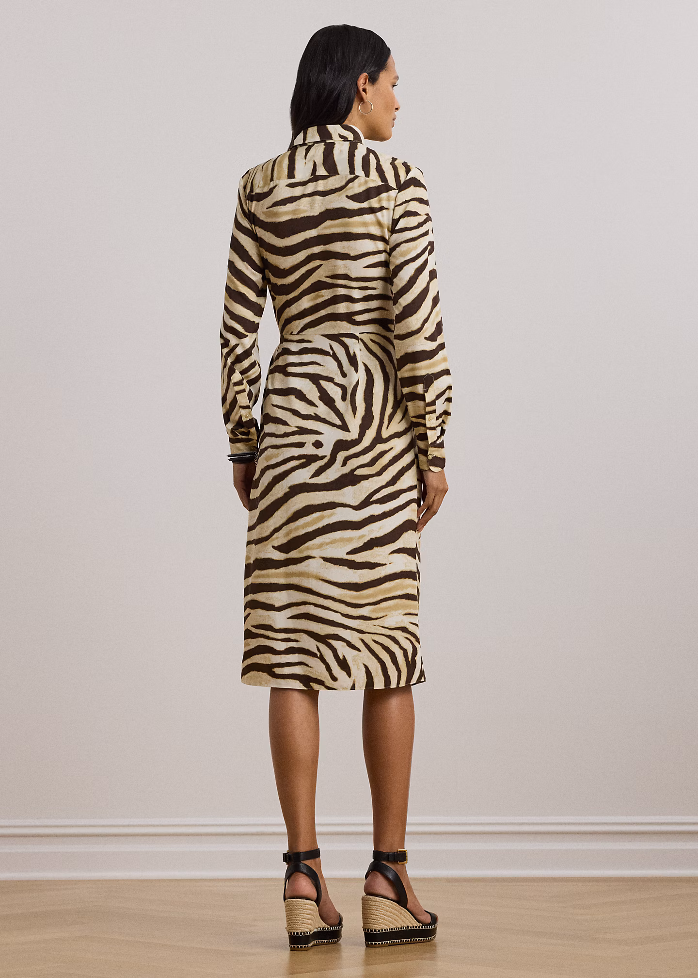 Crêpe-Hemdkleid mit Zebramuster - RALPH LAUREN OUTLET