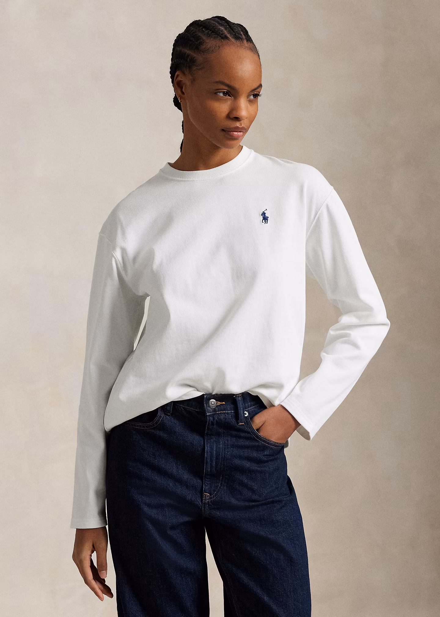 Langarm-T-Shirt aus Baumwolljersey - RALPH LAUREN OUTLET