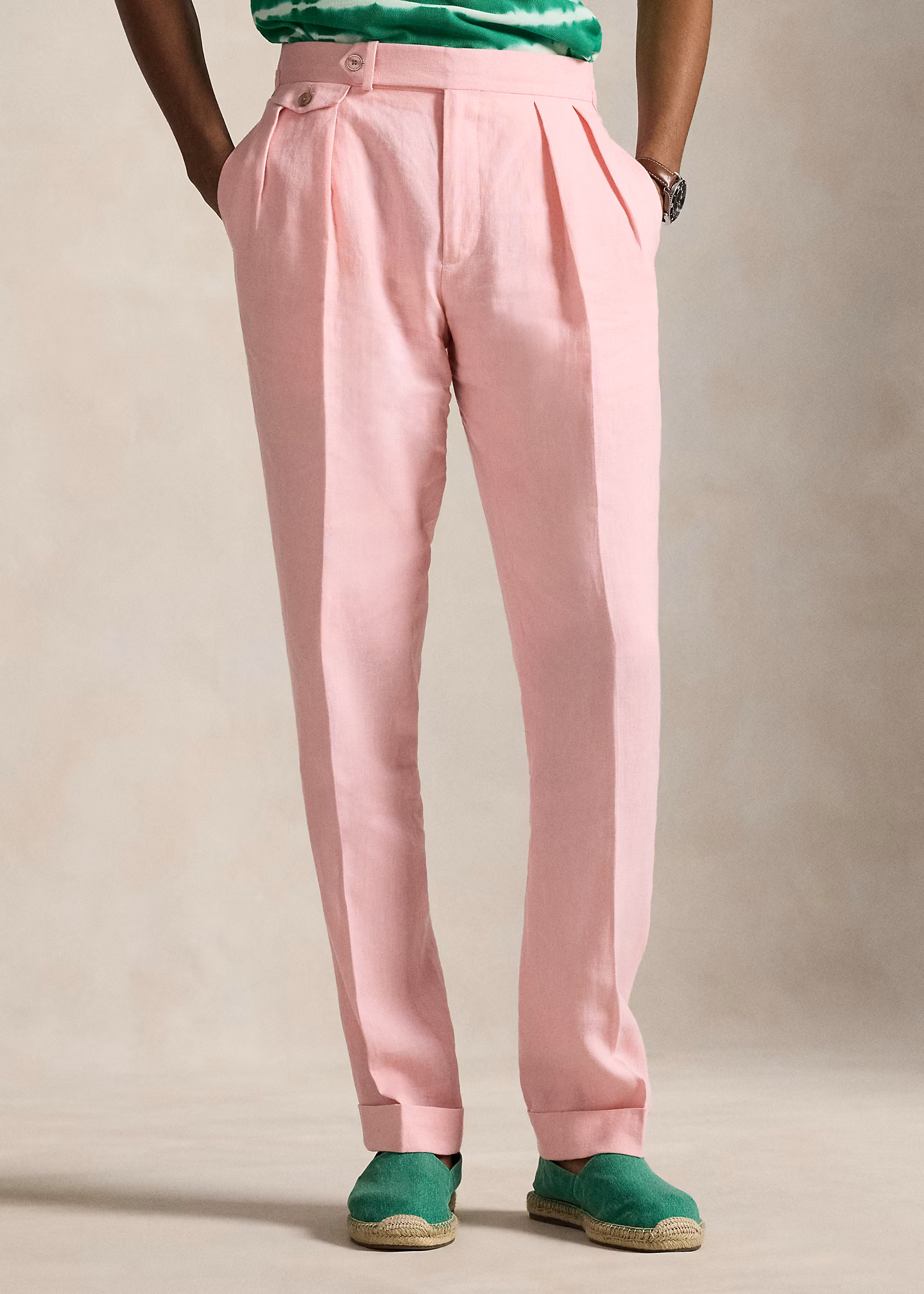 Anzughose aus Leinen mit Falten - RALPH LAUREN OUTLET