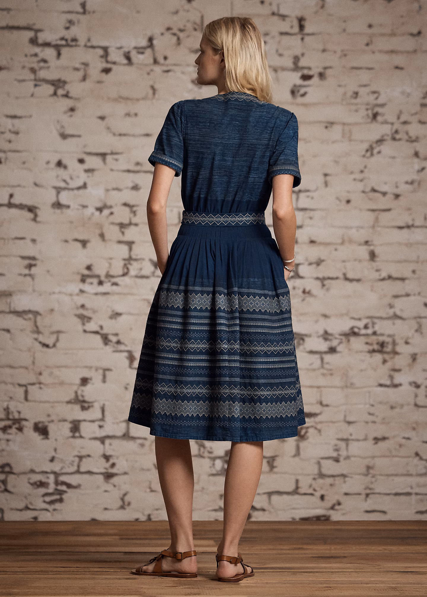 Besticktes Baumwollkleid in Indigo - RALPH LAUREN OUTLET