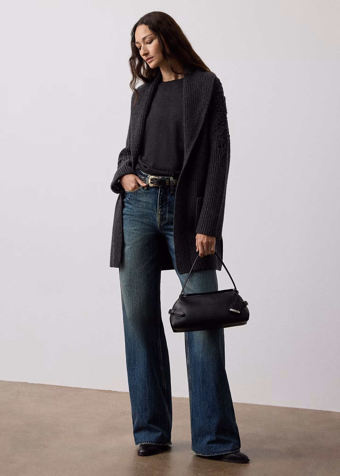 Bestickte Strickjacke mit Schalkragen - RALPH LAUREN OUTLET