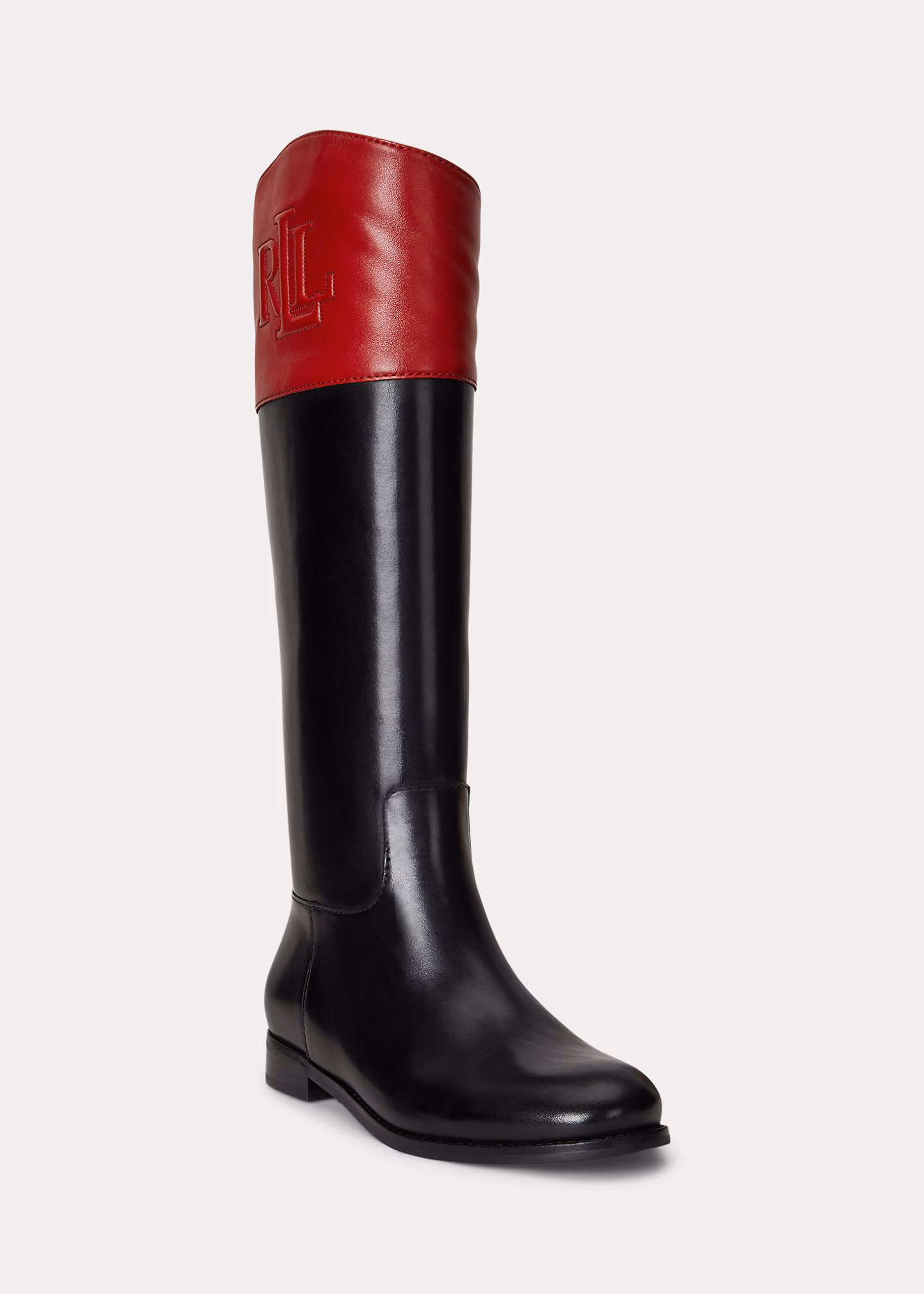 Zweifarbiger Lederreitstiefel Justine II - RALPH LAUREN OUTLET