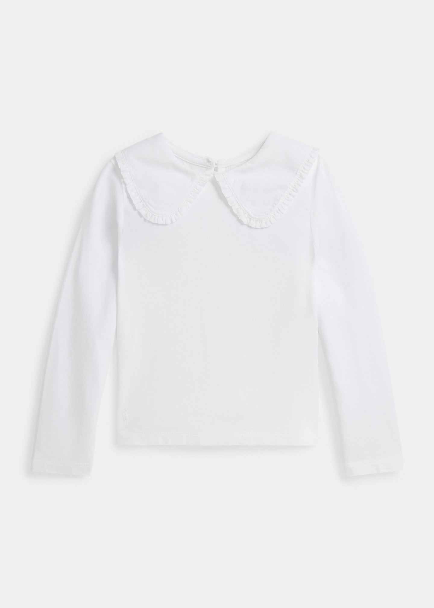 Baumwolljersey-T-Shirt mit Rüschen - RALPH LAUREN OUTLET