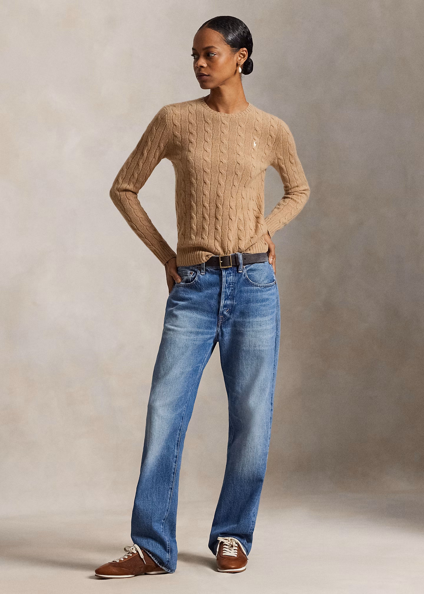 Woll-Kaschmir-Pullover mit Zopfmuster - RALPH LAUREN OUTLET