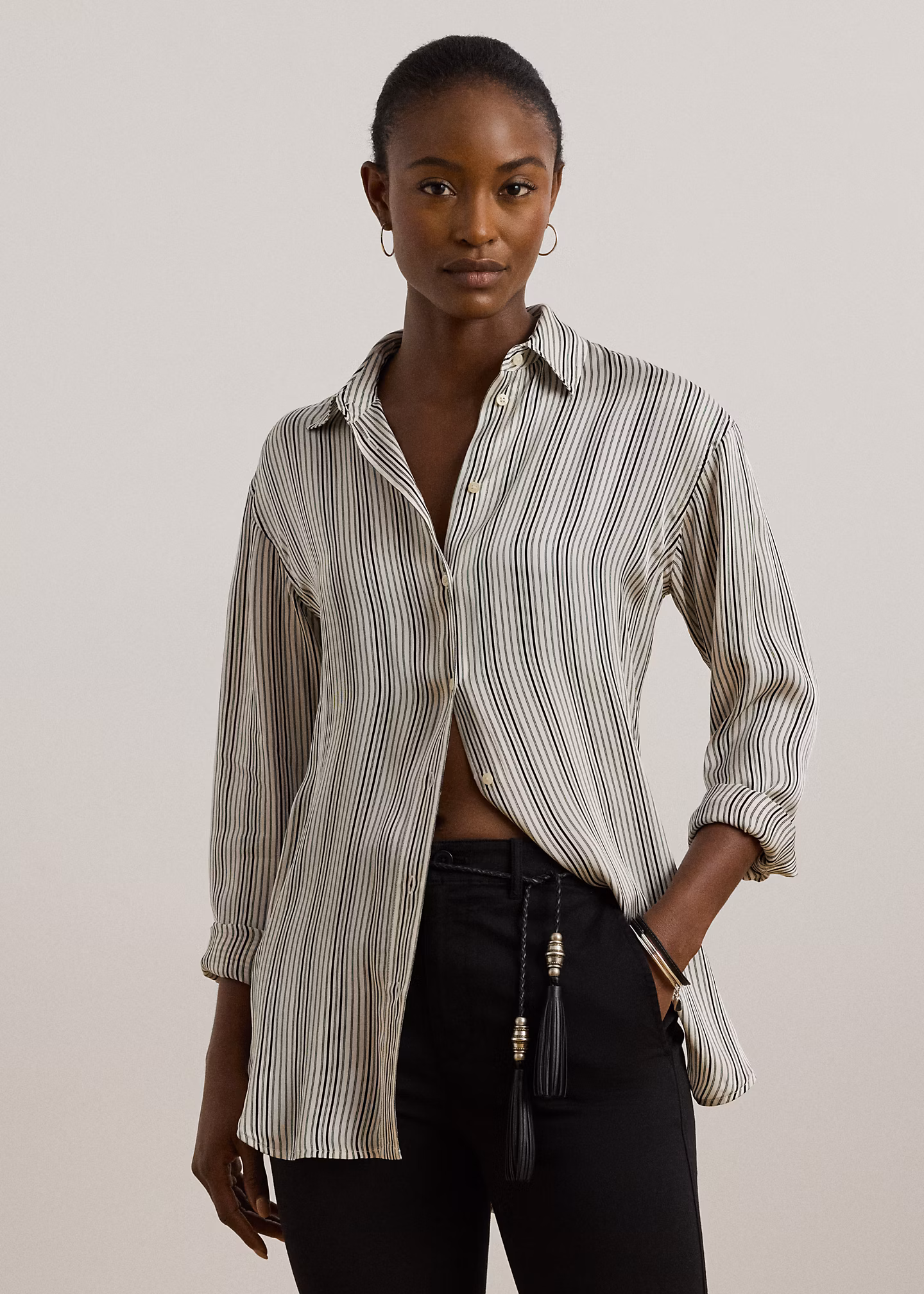 Relaxed-Fit Satinhemd mit Streifen - RALPH LAUREN OUTLET