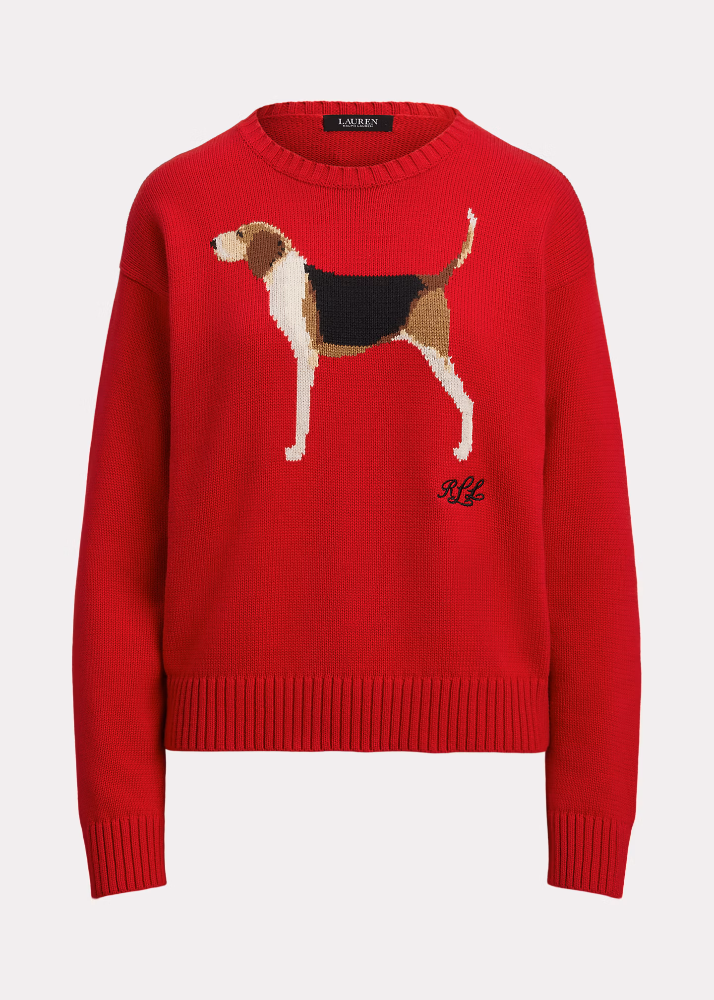 Baumwollpullover mit Foxhound-Intarsie - RALPH LAUREN OUTLET