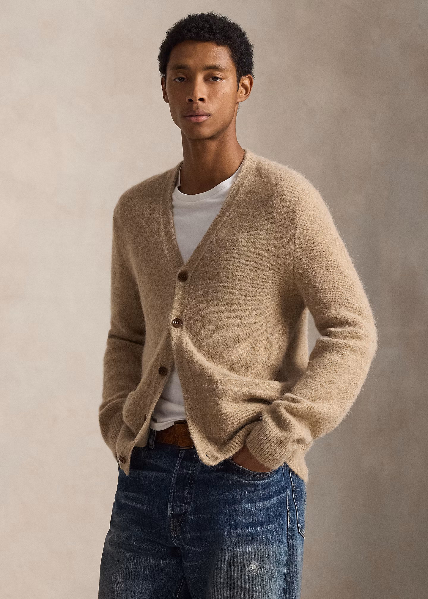 Strickjacke mit Wildlederaufnähern - RALPH LAUREN OUTLET