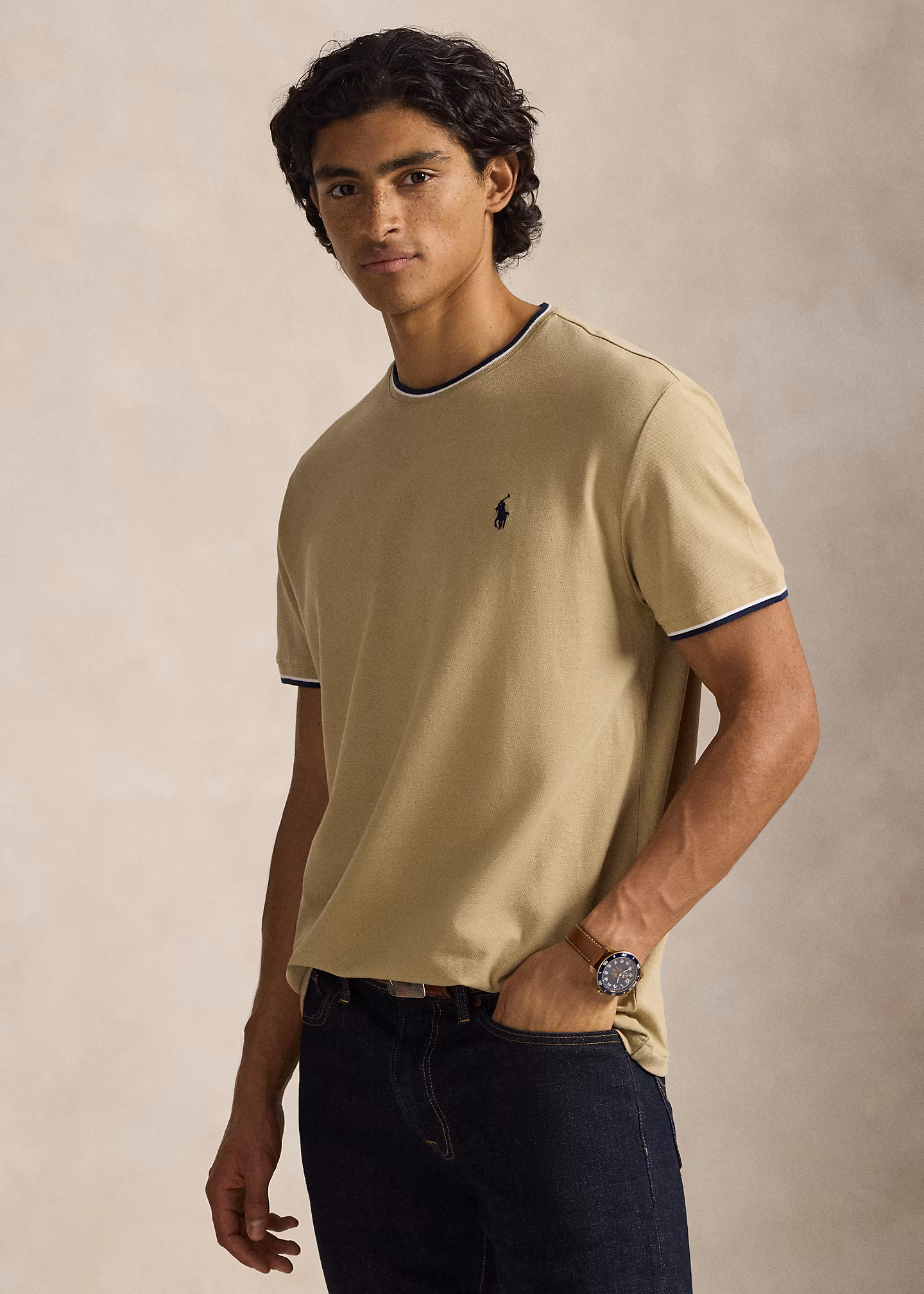 Classic-Fit T-Shirt aus Stretchpiqué - RALPH LAUREN OUTLET