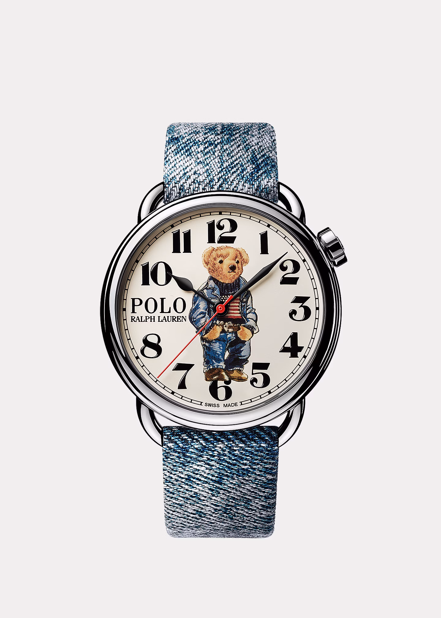 Armbanduhr in Weiß mit Denim Polo Bear - RALPH LAUREN OUTLET