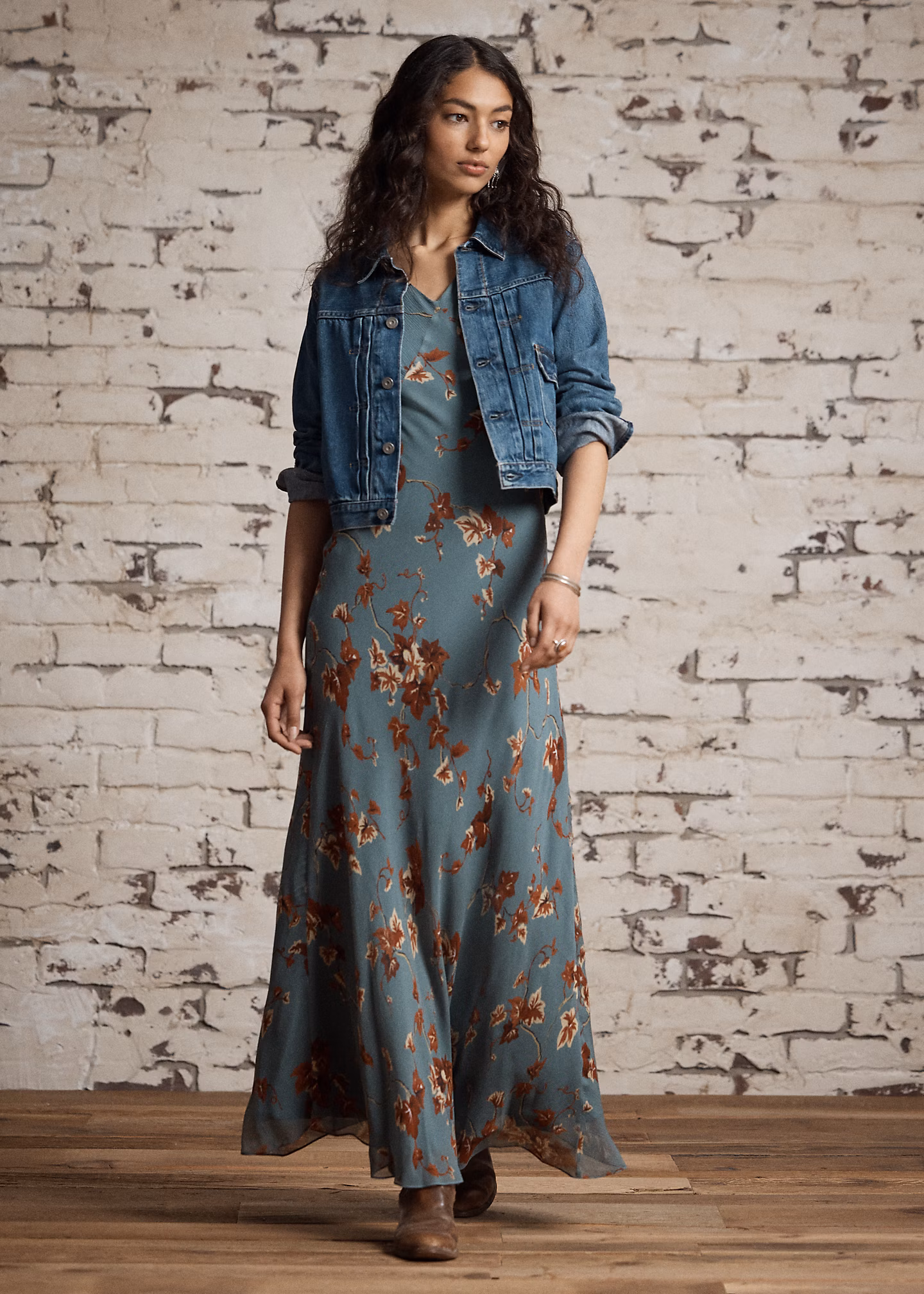 Geblümtes Kleid aus Knitterseidenchiffon - RALPH LAUREN OUTLET