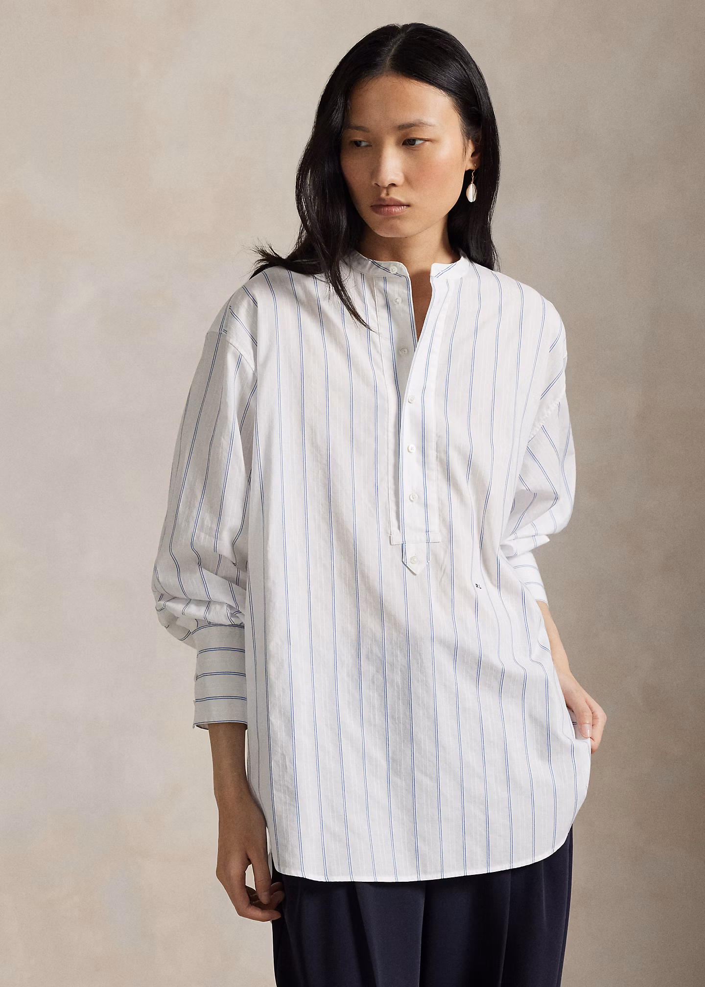 Baumwoll-Ratière-Oberteil mit Streifen - RALPH LAUREN OUTLET