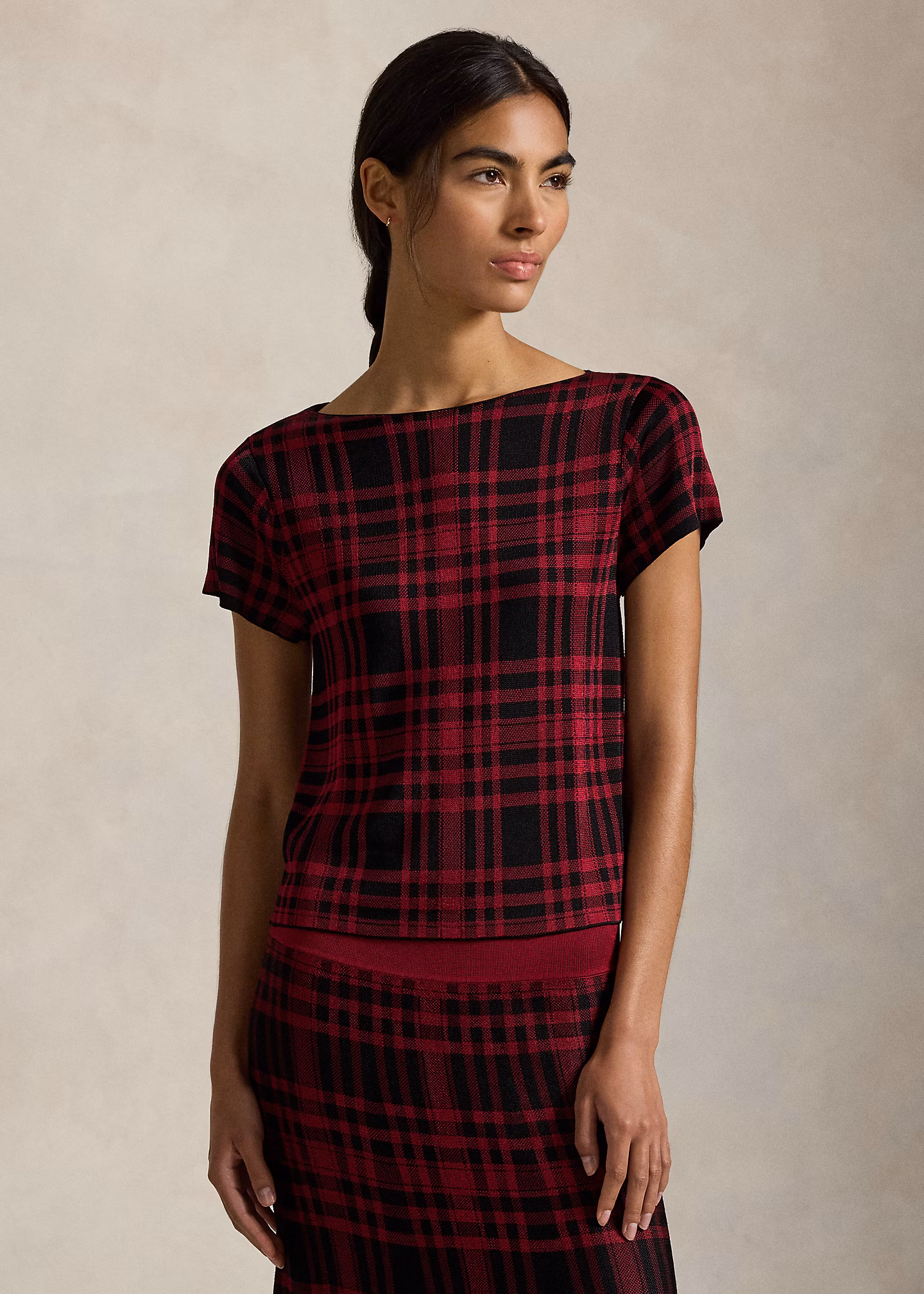 Karierter Kurzarmpullover - RALPH LAUREN OUTLET