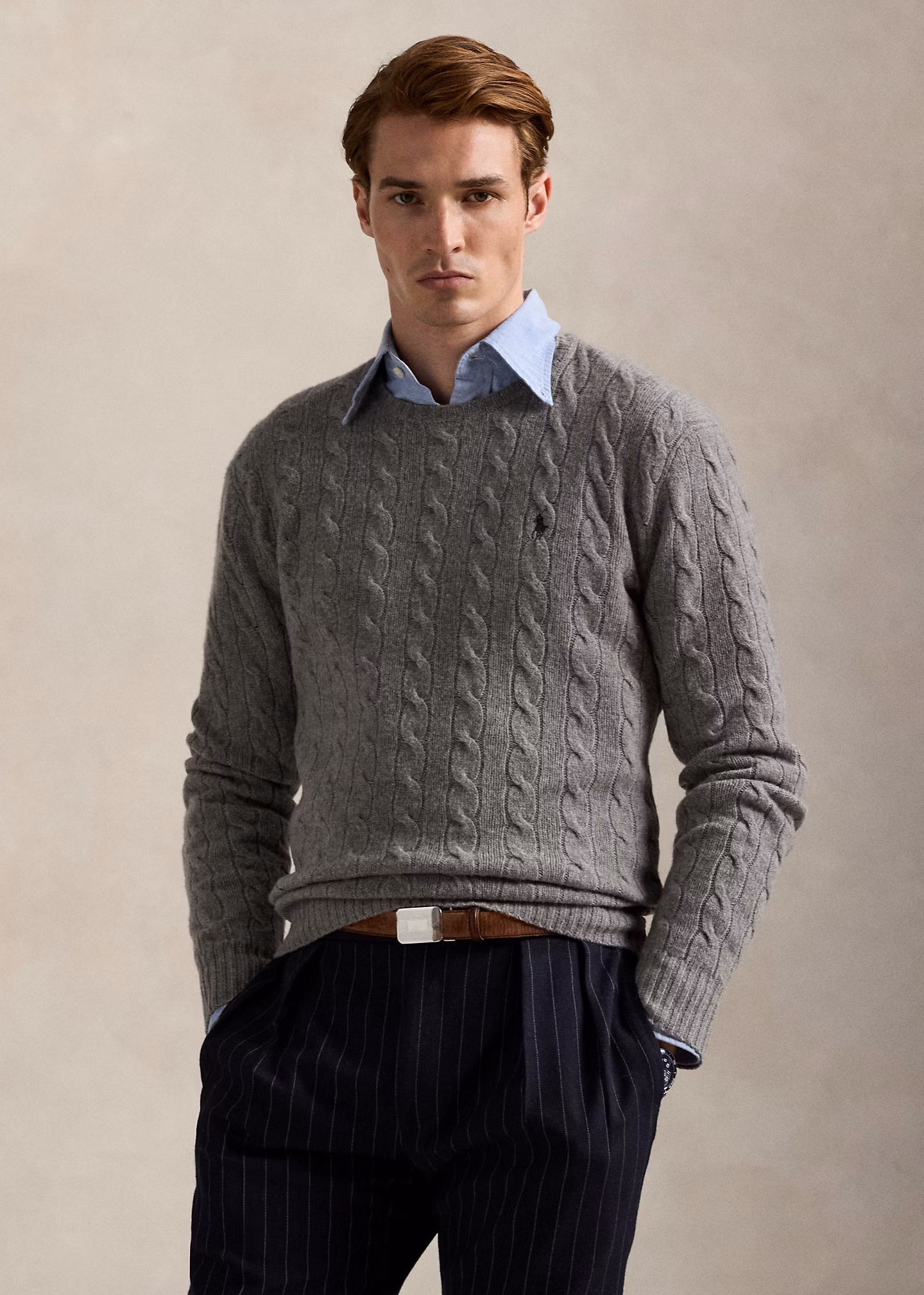 Woll-Kaschmir-Pullover mit Zopfmuster - RALPH LAUREN OUTLET