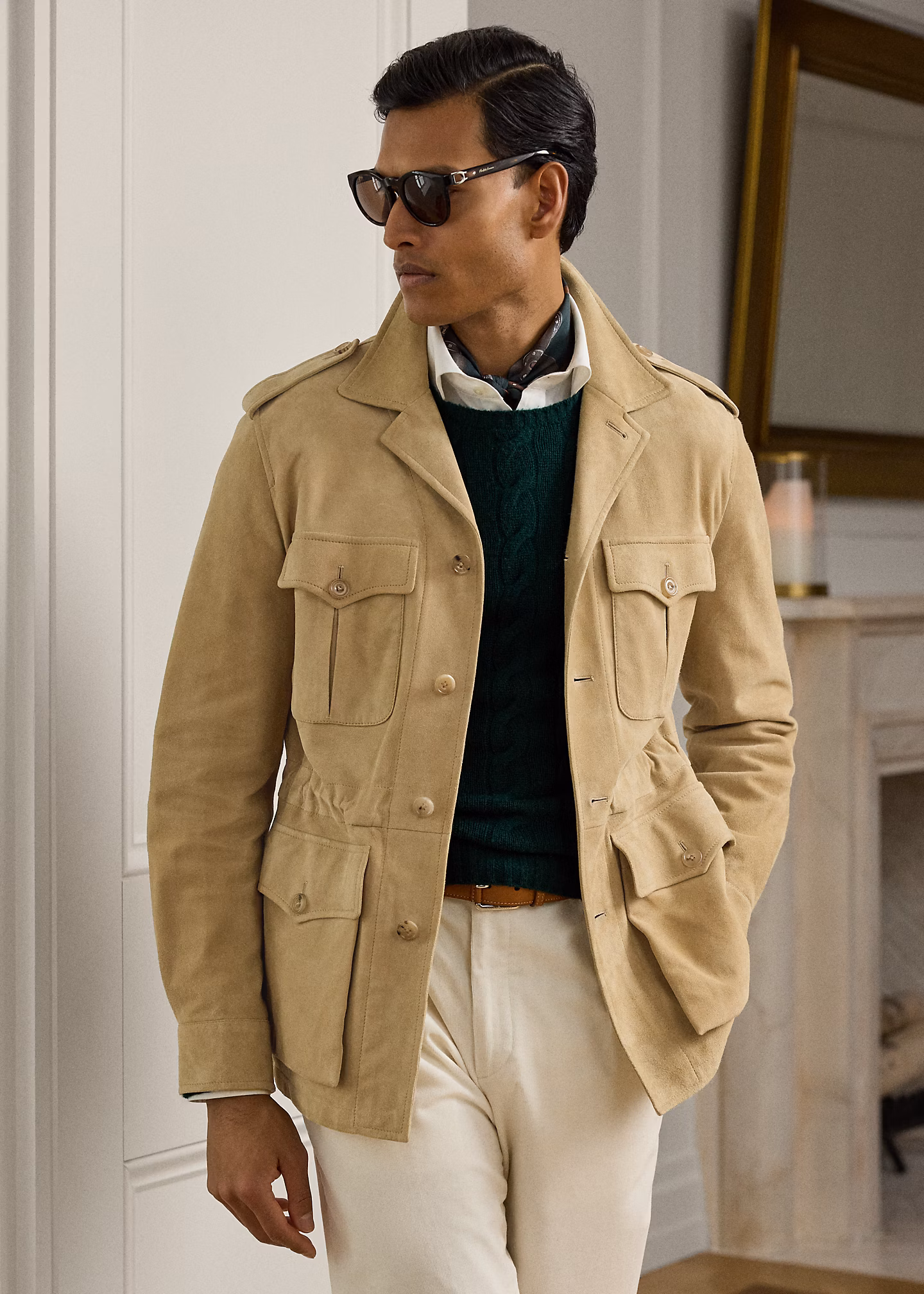 Handgeschneiderte Utility-Wildlederjacke - RALPH LAUREN OUTLET