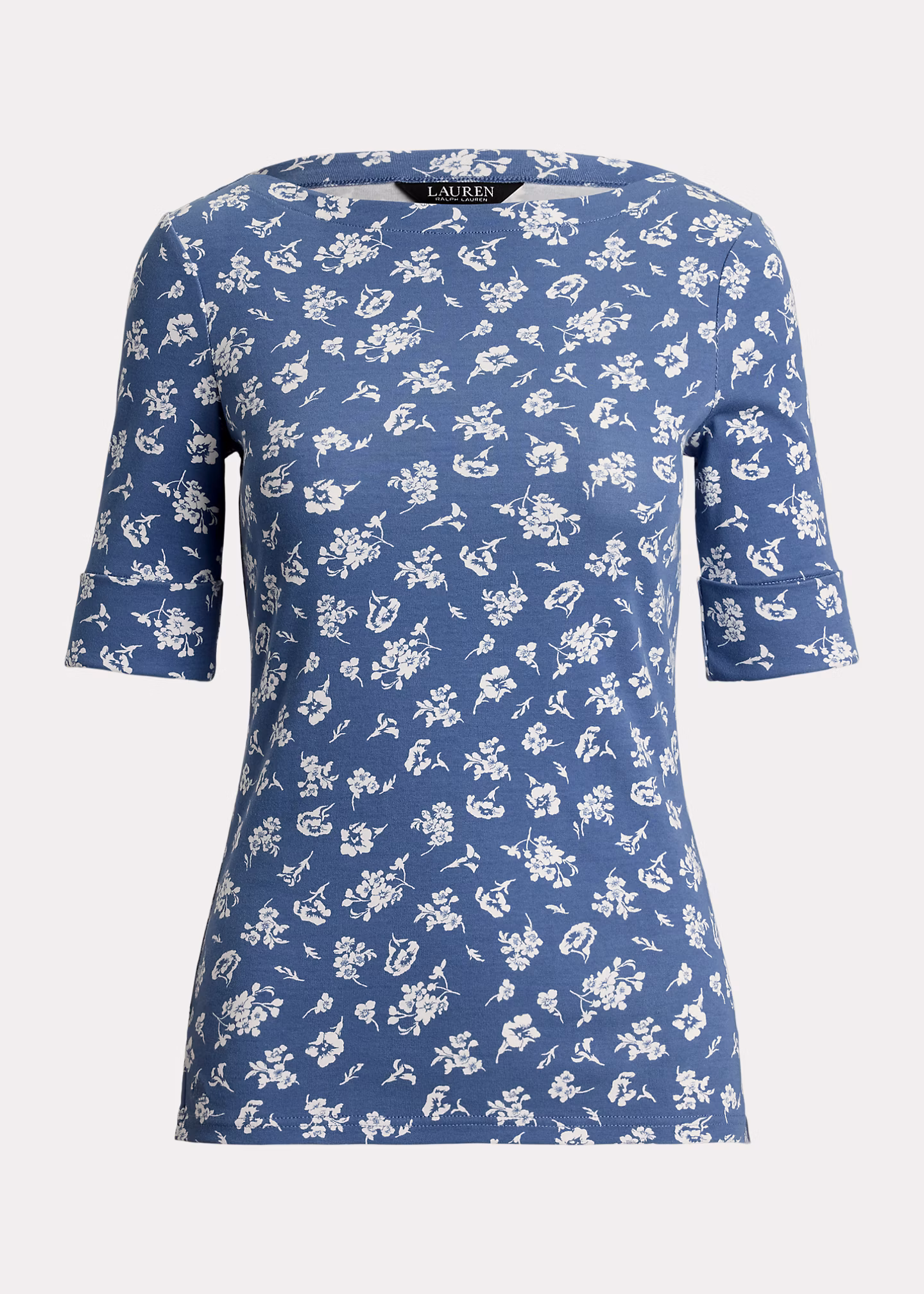 Geblümtes T-Shirt mit U-Boot-Ausschnitt - RALPH LAUREN OUTLET