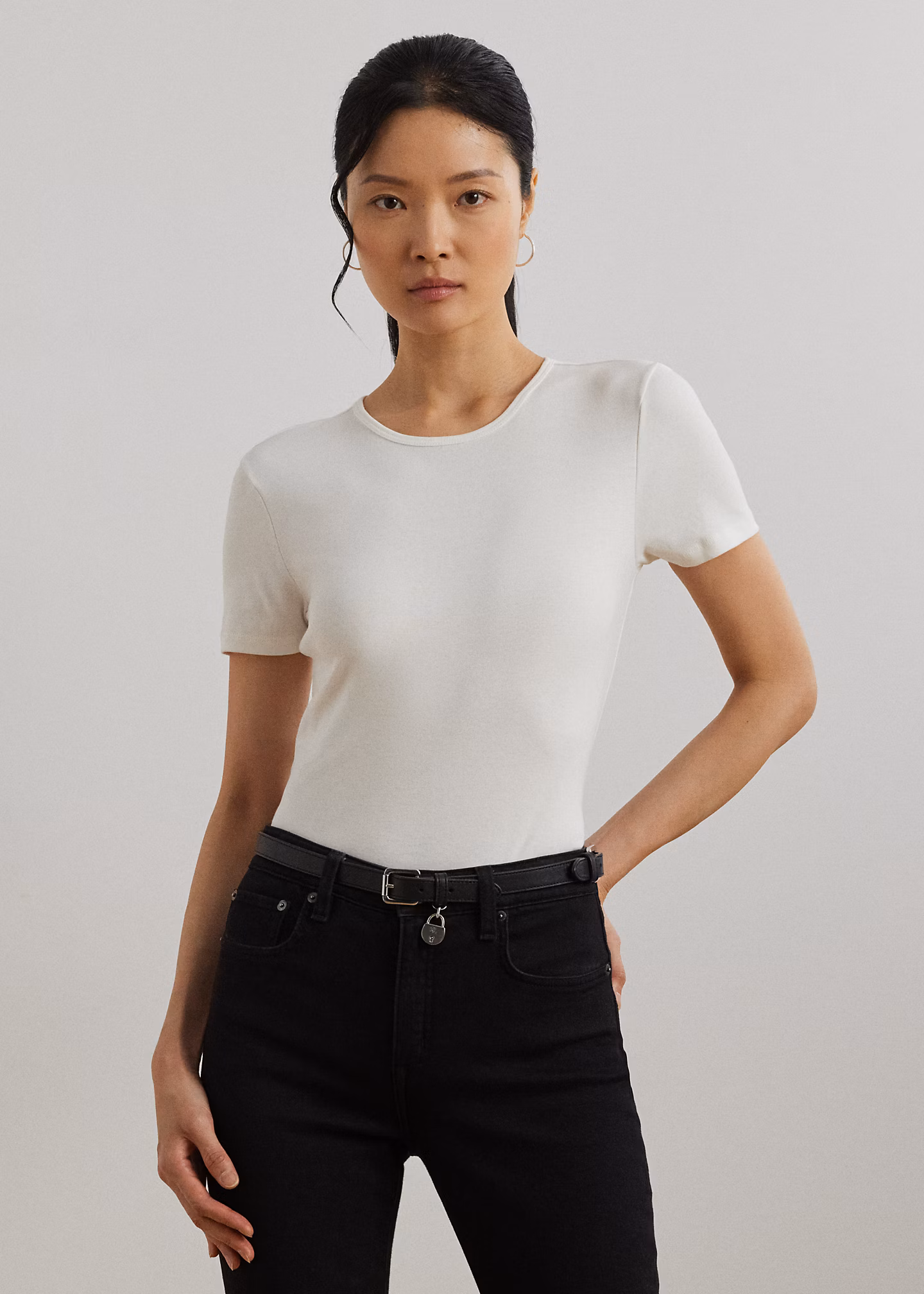 T-Shirt aus Baumwollstretch - RALPH LAUREN OUTLET