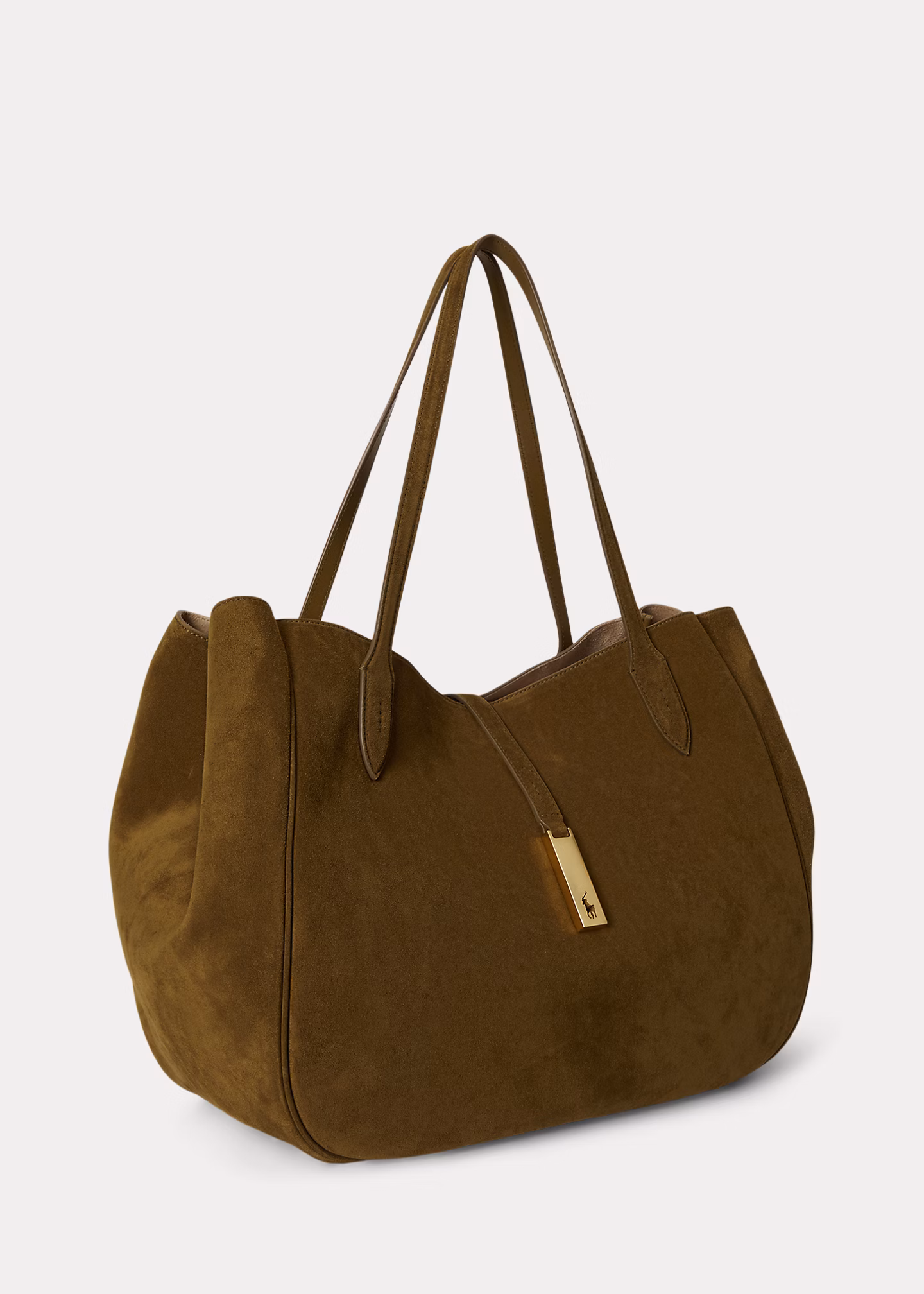 Große Tragetasche Polo ID aus Wildleder - RALPH LAUREN OUTLET