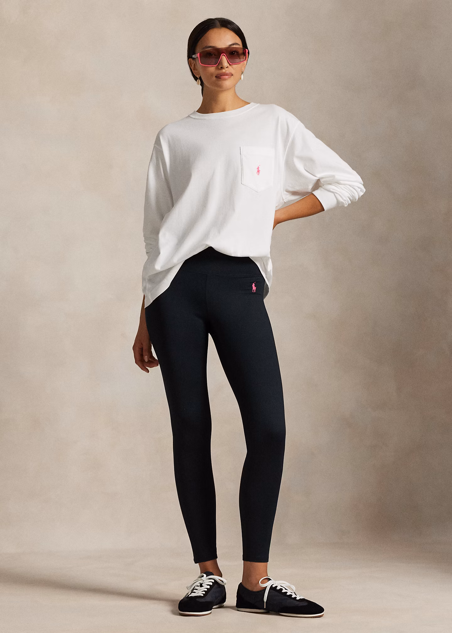 Leggings aus Stretchjersey mit Pink Pony - RALPH LAUREN OUTLET