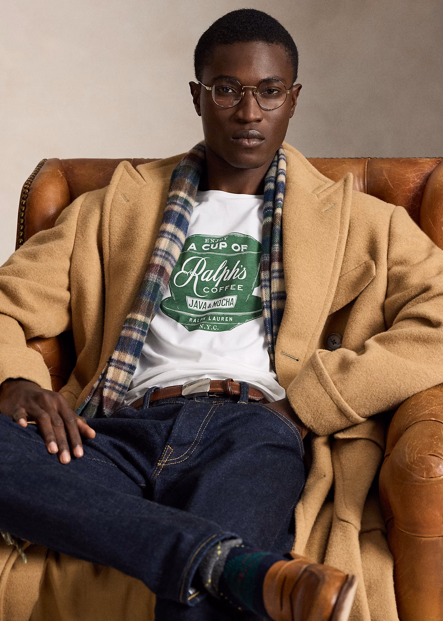 Custom-Slim-Fit T-Shirt „Ralph’s Coffee“ - RALPH LAUREN OUTLET