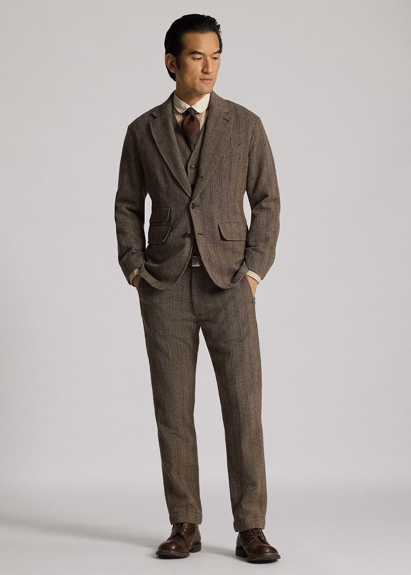 Fischgrat-Offiziershose mit Wolle - RALPH LAUREN OUTLET