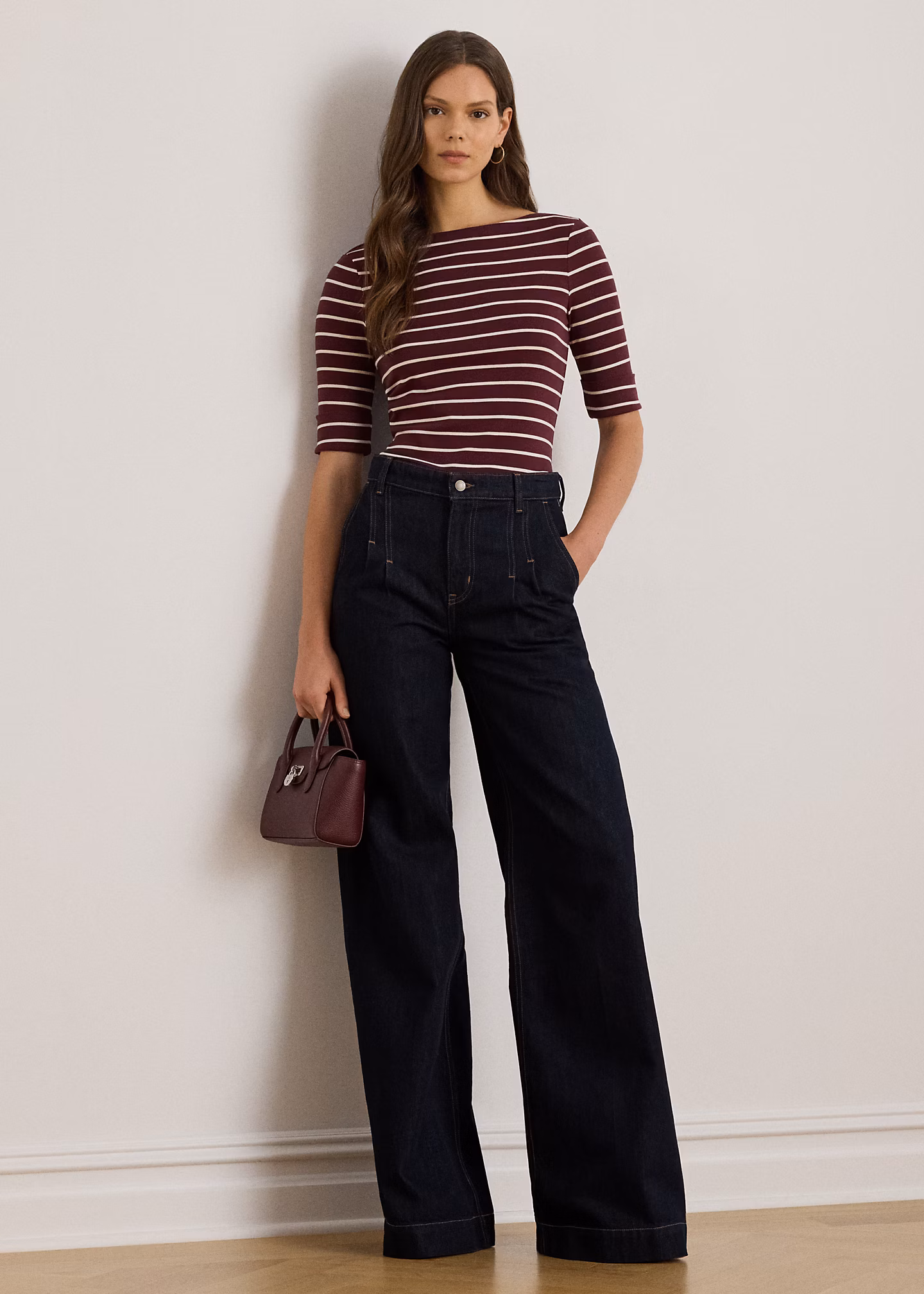 Baumwoll-T-Shirt mit U-Boot-Ausschnitt - RALPH LAUREN OUTLET