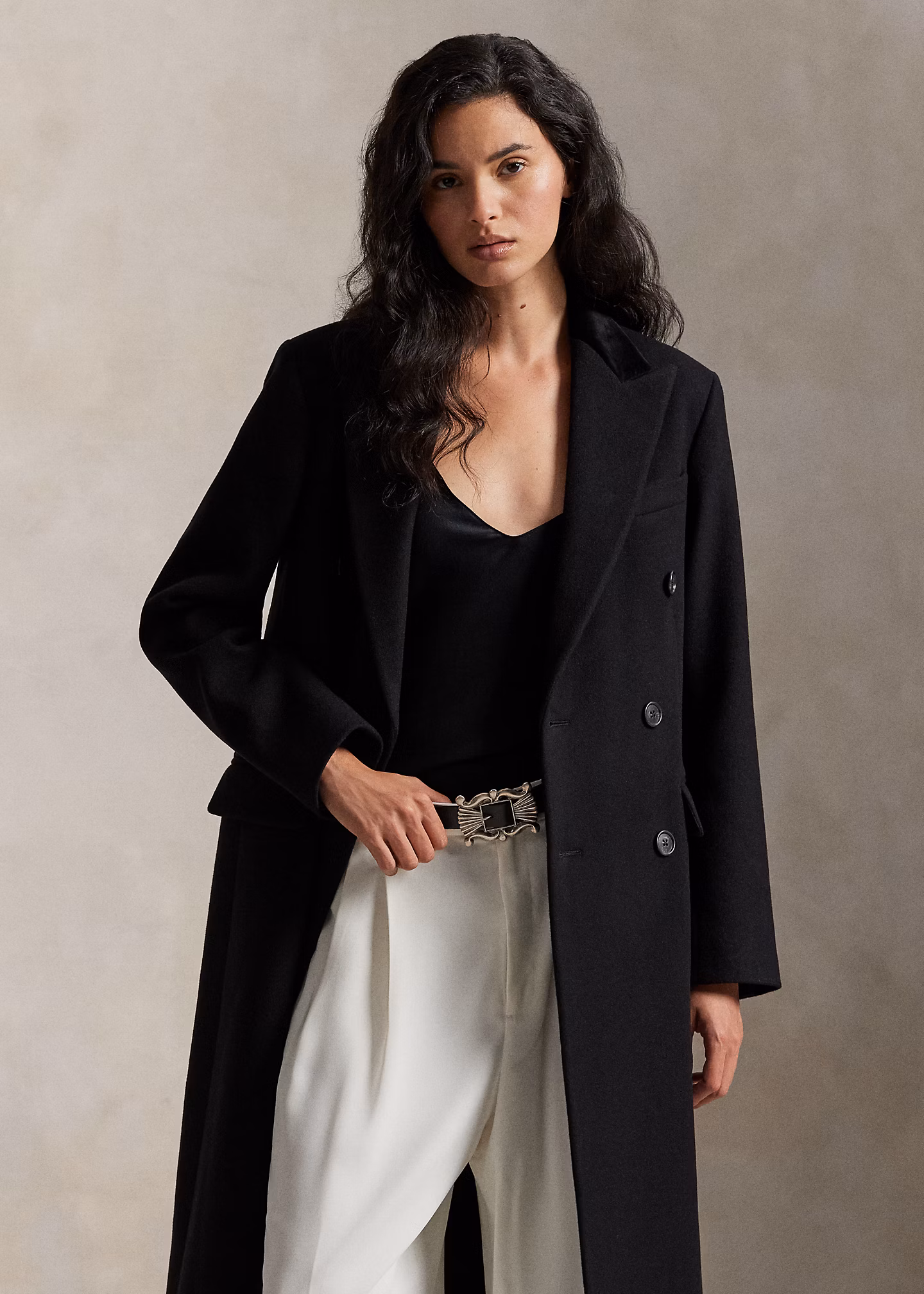 Double-Breasted Wool Melton Coat - RALPH LAUREN OUTLET