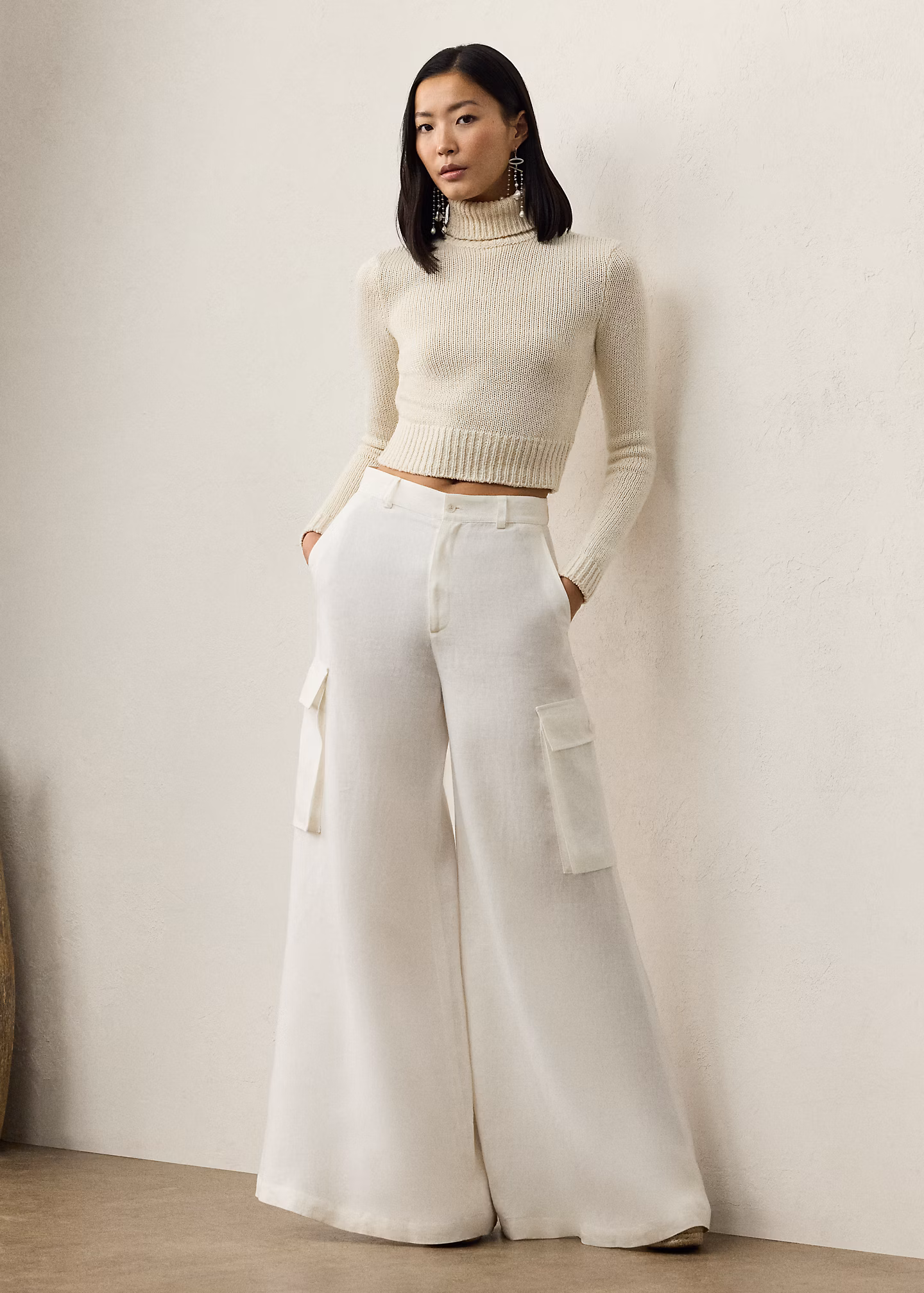 Leinen-Cargohose Carry mit weitem Bein - RALPH LAUREN OUTLET