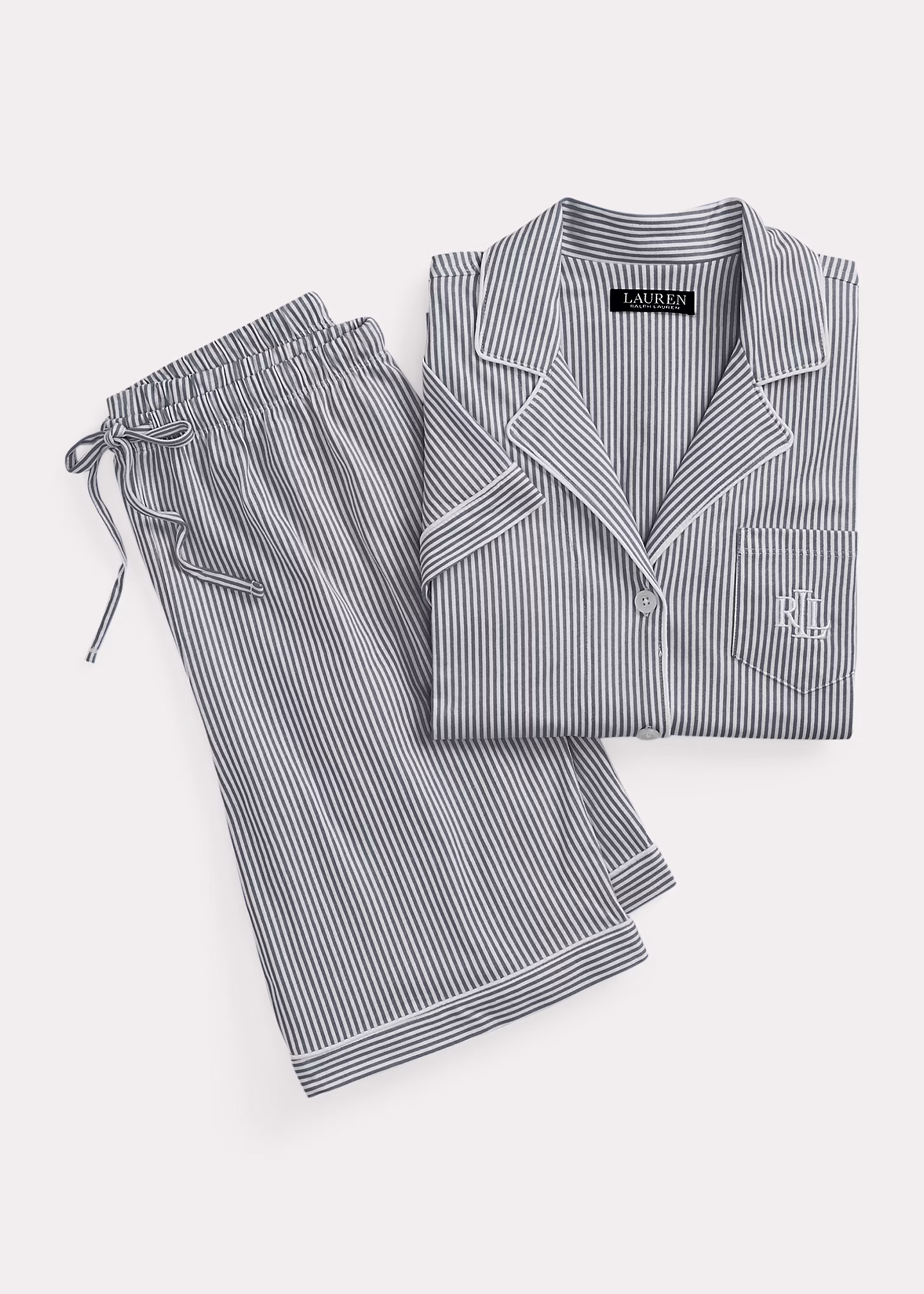 Gestreiftes Pyjama-Set mit Shorts - RALPH LAUREN OUTLET