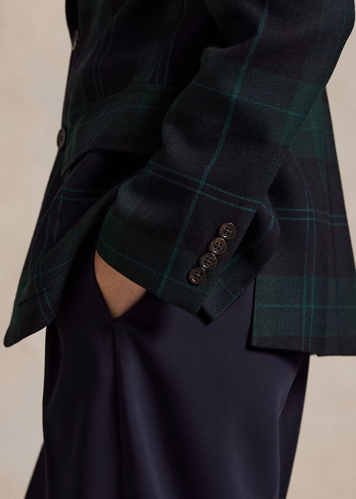 Einreihiger Wollblazer mit Karomuster - RALPH LAUREN OUTLET