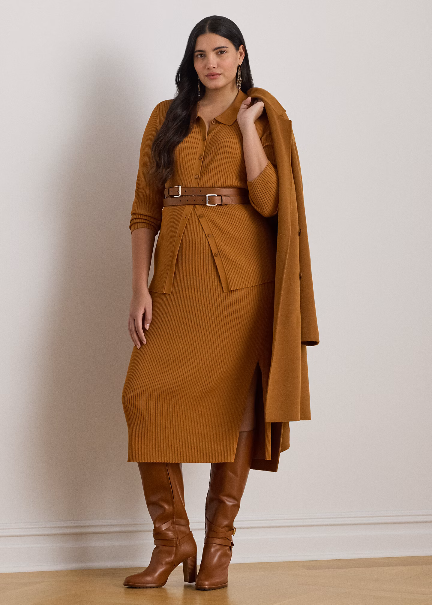 Bleistift-Midirock in Rippenstrick - RALPH LAUREN OUTLET