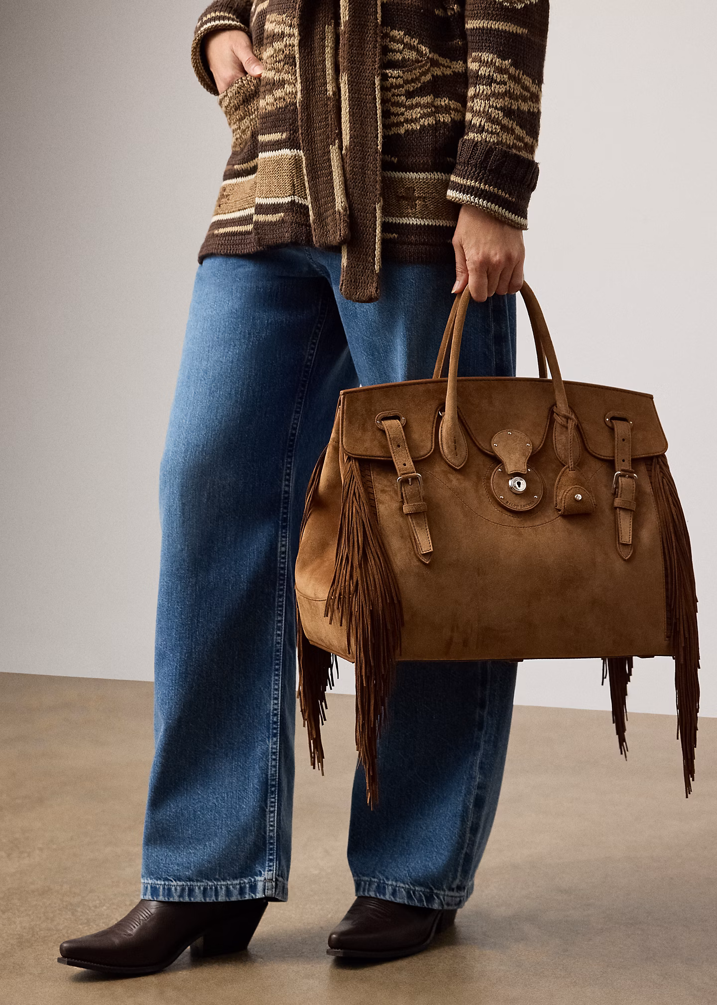 Tasche Soft Ricky 40 aus Kalbswildleder - RALPH LAUREN OUTLET