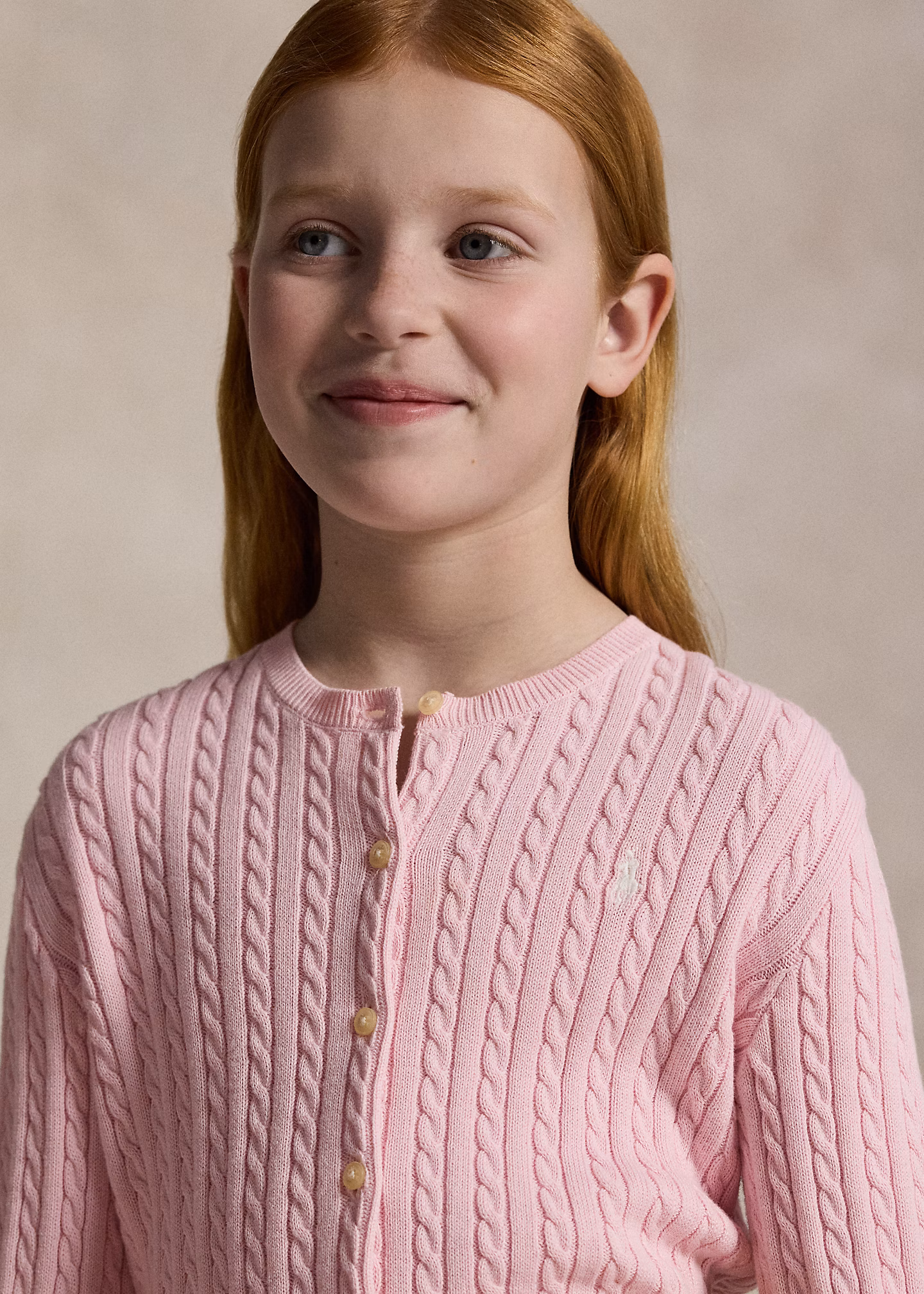 Baumwollstrickjacke mit Mini-Zopfmuster - RALPH LAUREN OUTLET