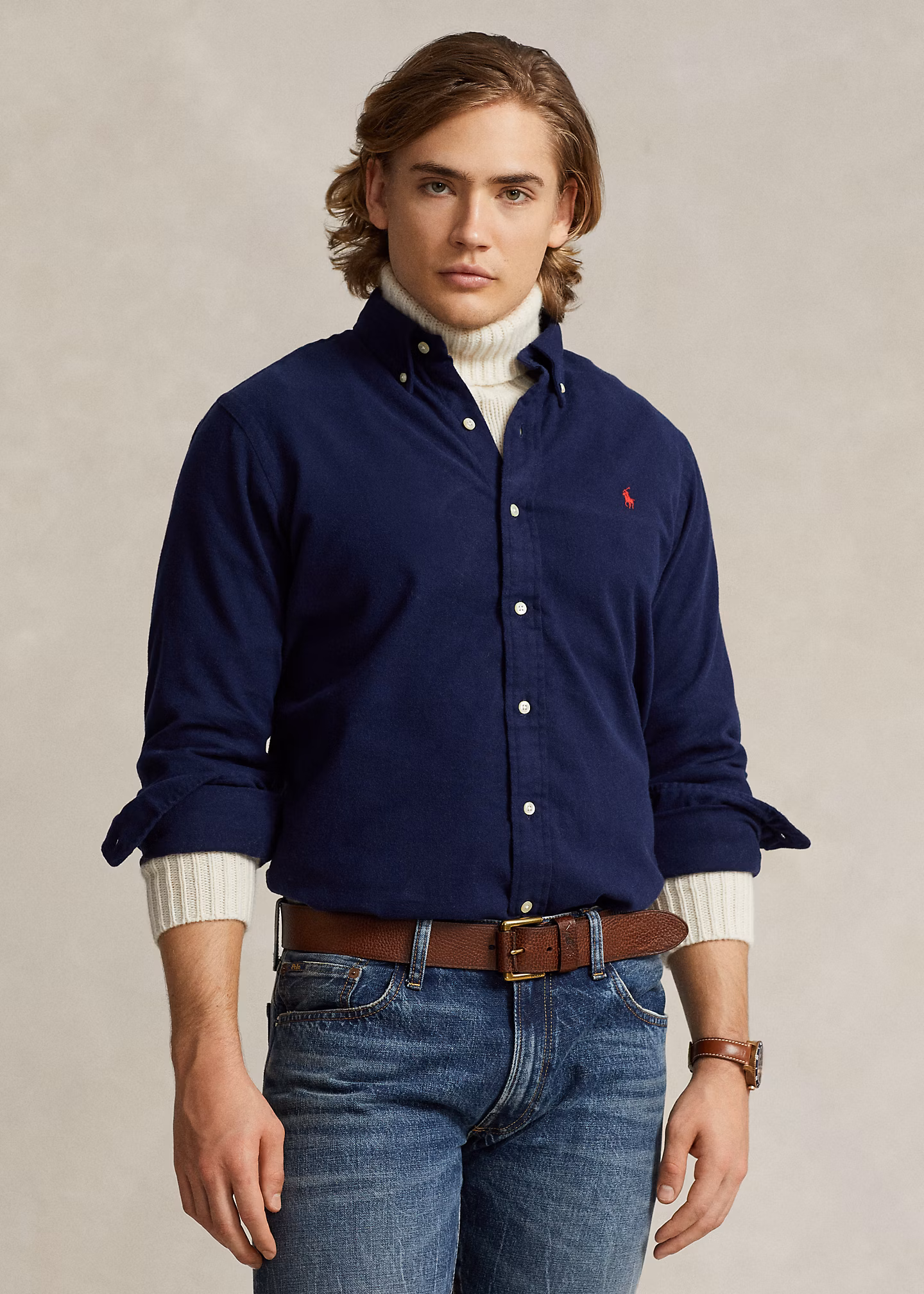 Angerautes Custom-Fit Flanellhemd - RALPH LAUREN OUTLET