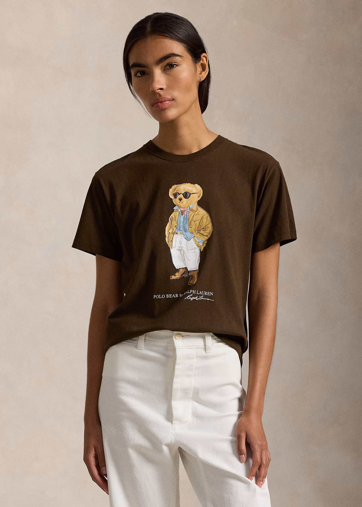 Baumwolljersey-T-Shirt mit Polo Bear - RALPH LAUREN OUTLET