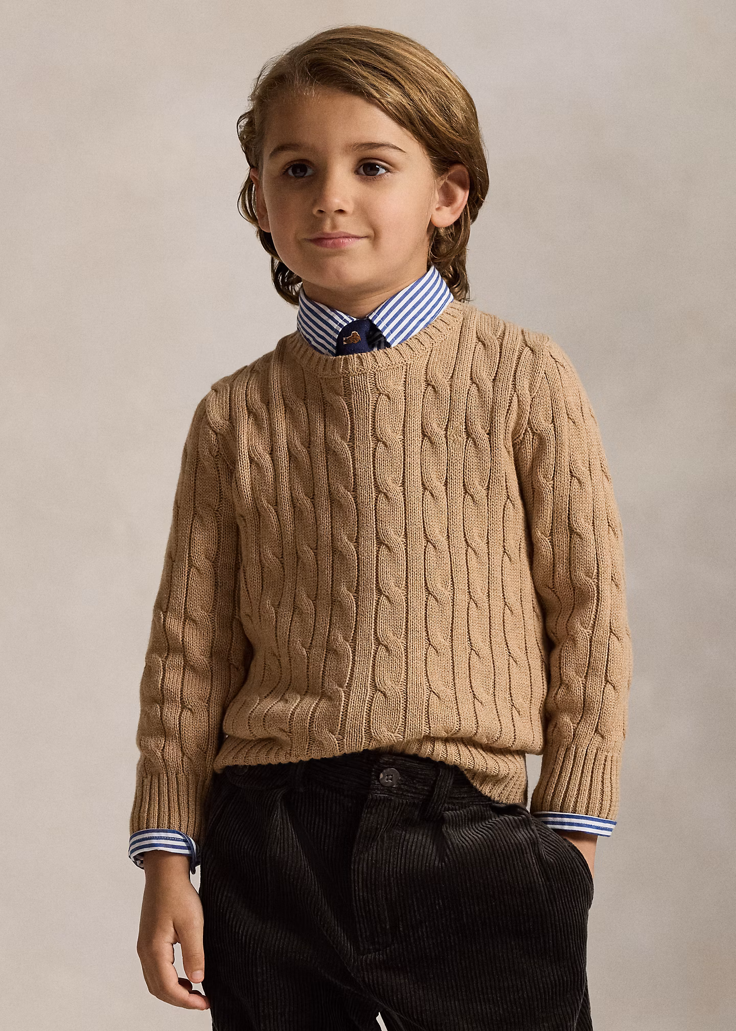 Baumwollpullover mit Zopfmuster - RALPH LAUREN OUTLET