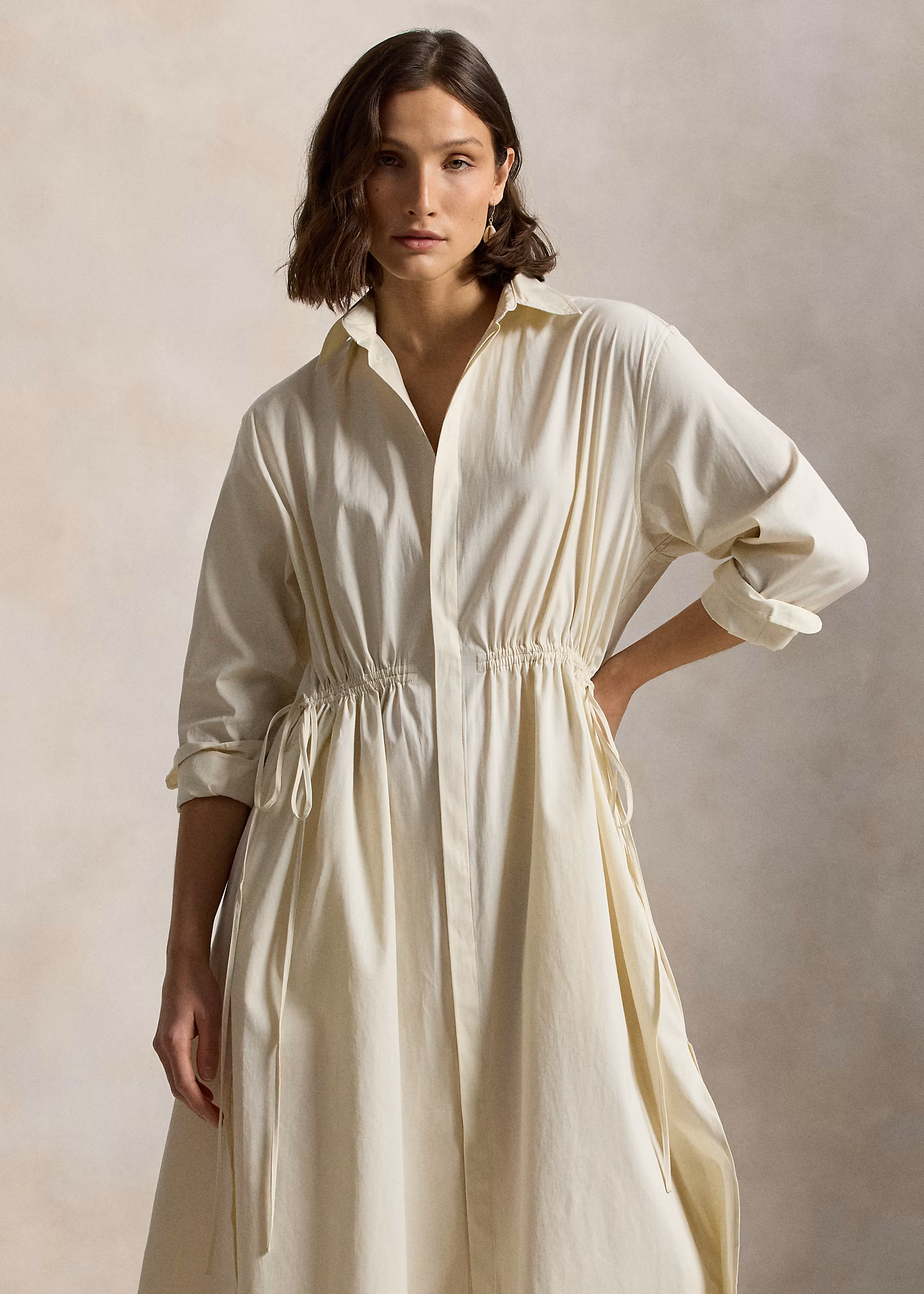 Baumwoll-Hemdkleid mit Tunnelzug - RALPH LAUREN OUTLET