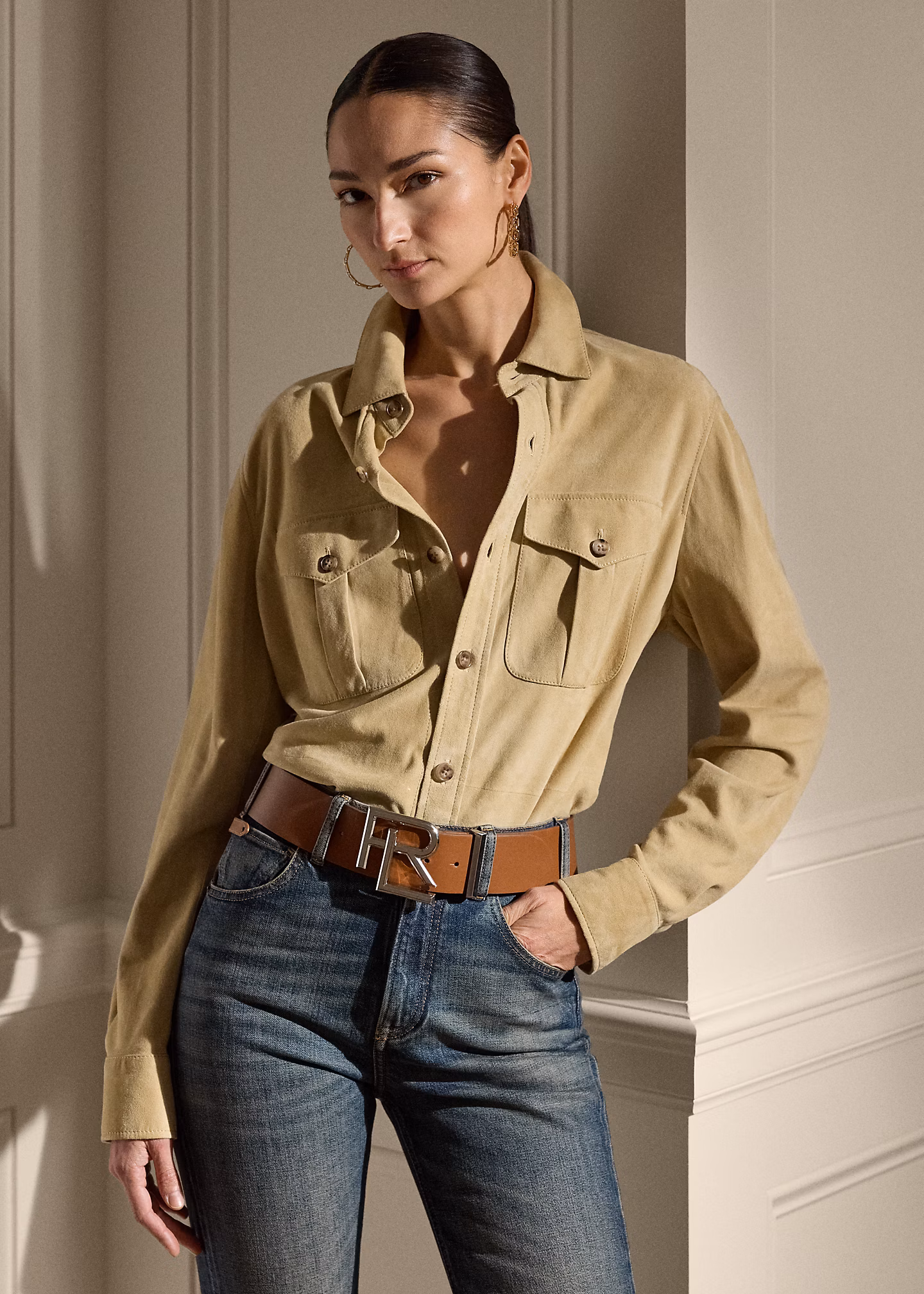 Hemd Landry aus Lammwildleder - RALPH LAUREN OUTLET