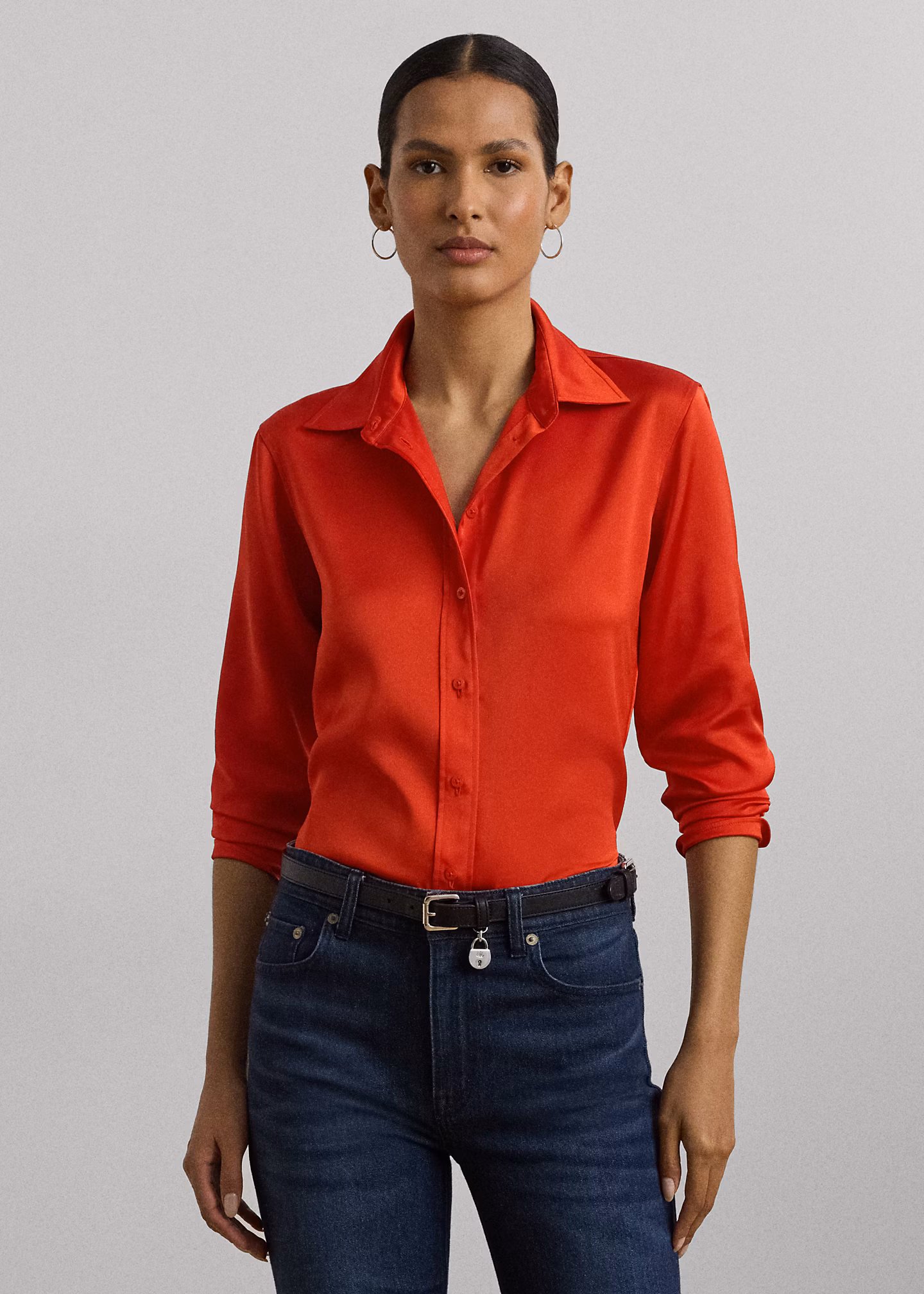 Classic-Fit Hemd aus Satin-Charmeuse - RALPH LAUREN OUTLET