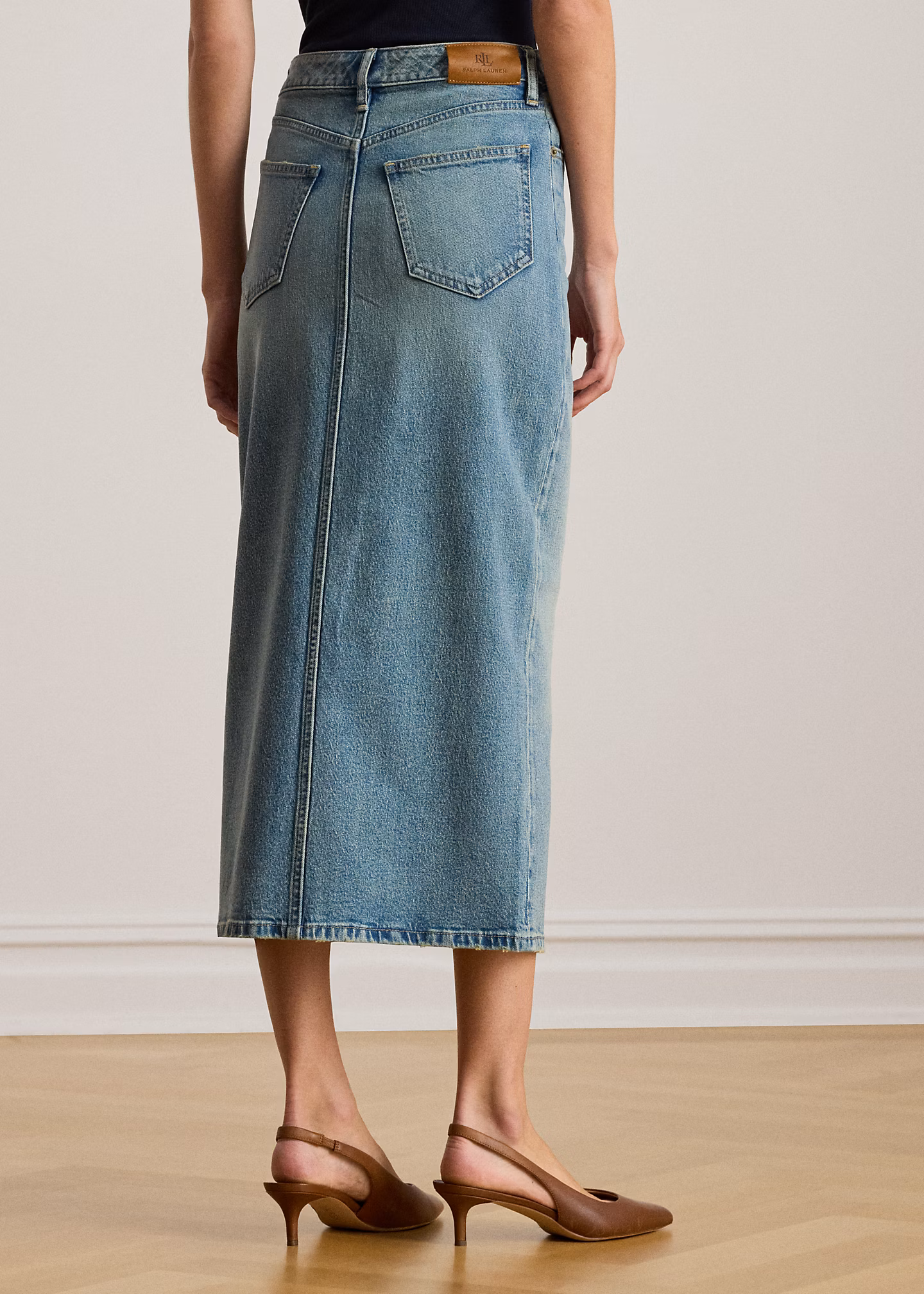 Denim-Bleistiftrock in Midi-Länge - RALPH LAUREN OUTLET