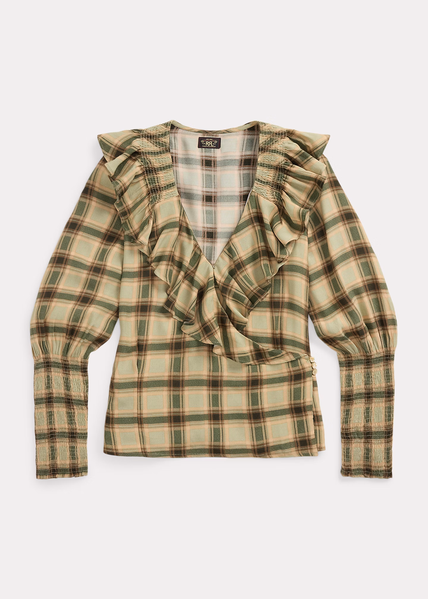 Marocain-Bluse mit Ombré-Karomuster - RALPH LAUREN OUTLET