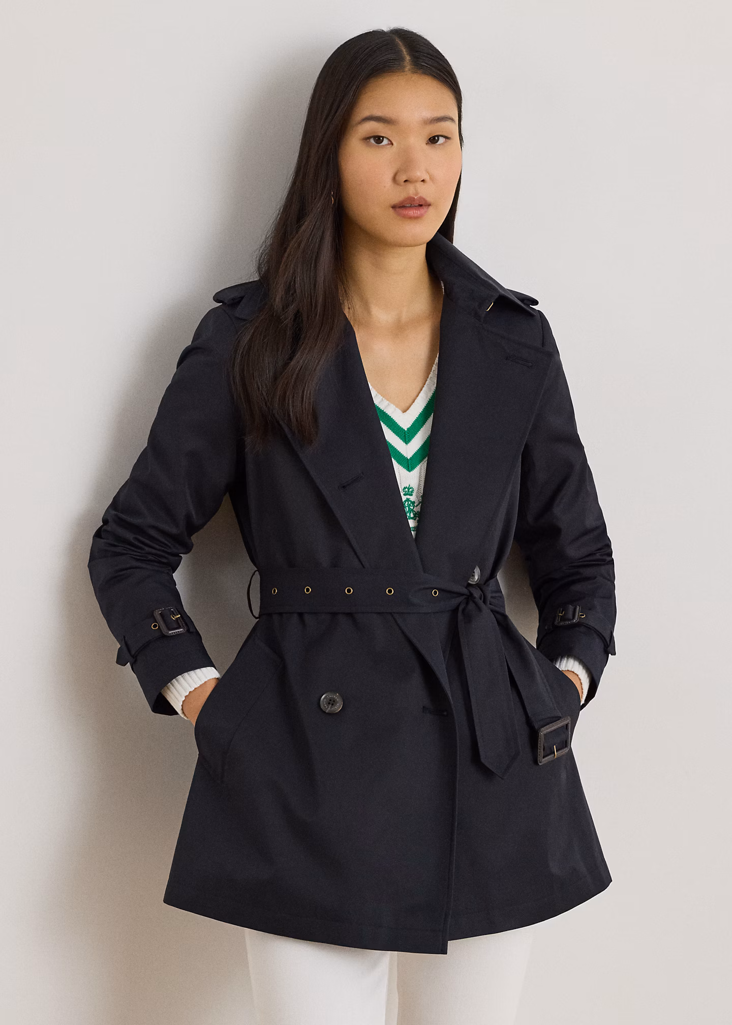Zweireihiger Trenchcoat mit Baumwolle - RALPH LAUREN OUTLET