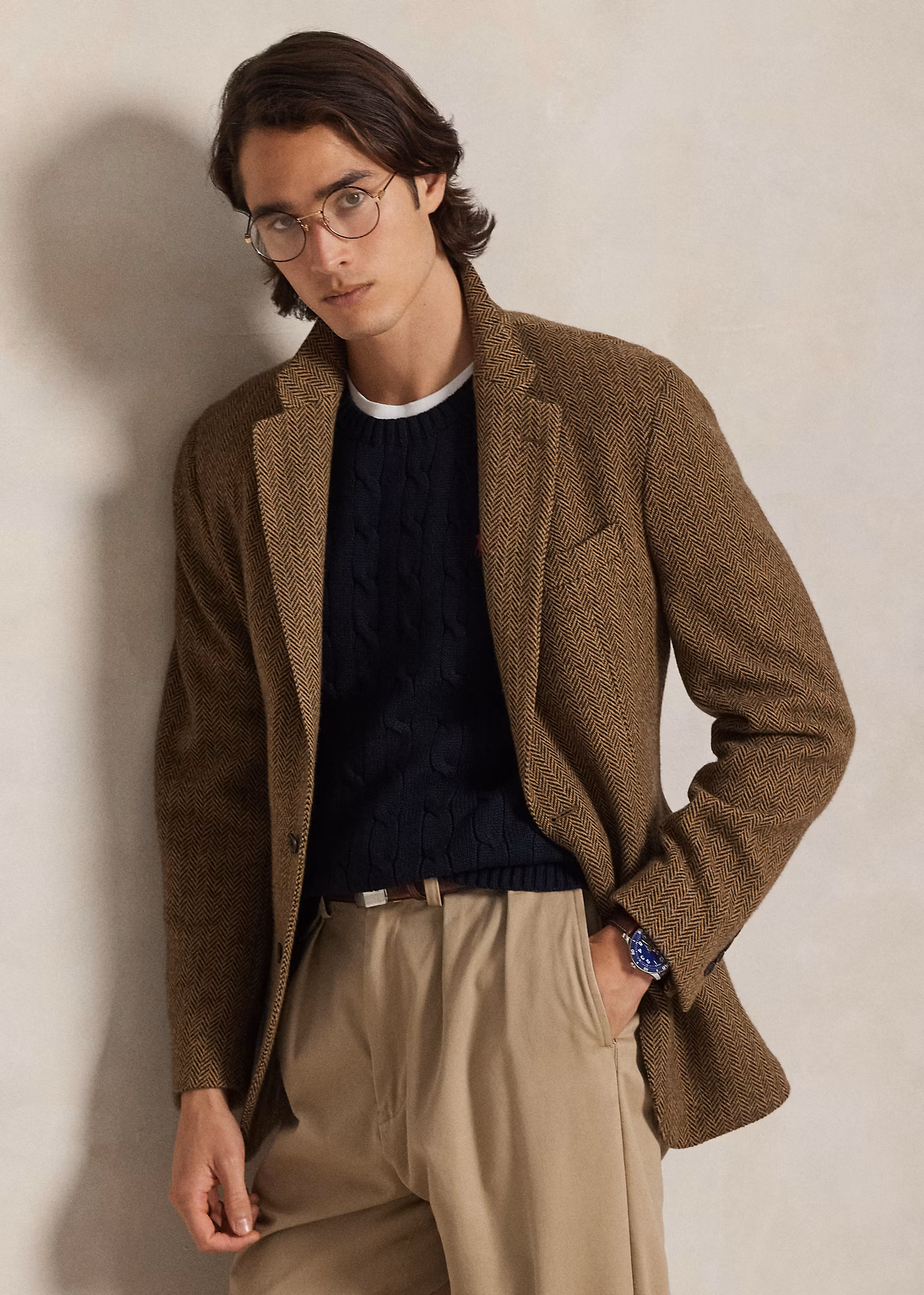 Baumwollpullunder mit Zopfmuster - RALPH LAUREN OUTLET