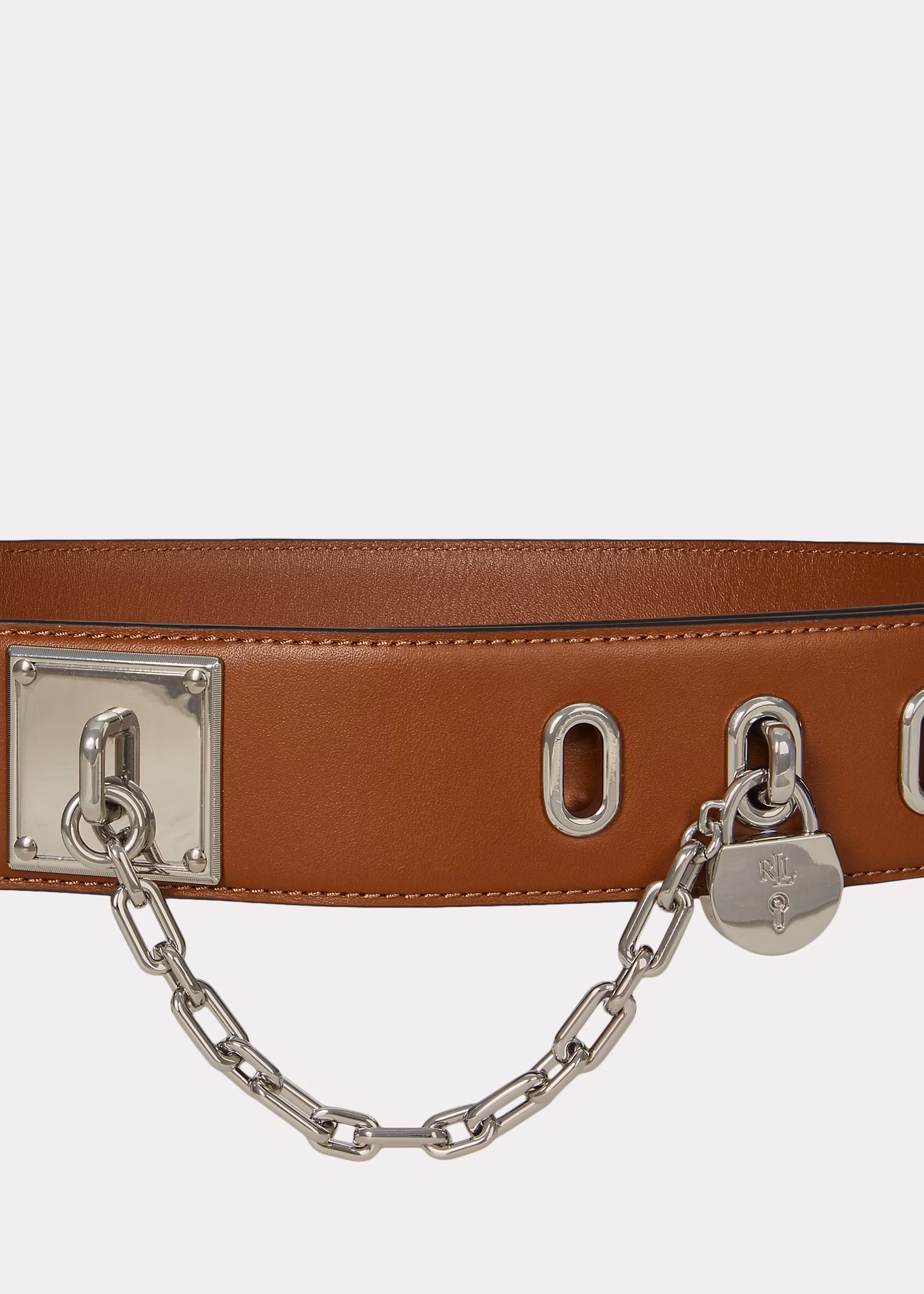 Breiter Ledergürtel mit Kette - RALPH LAUREN OUTLET