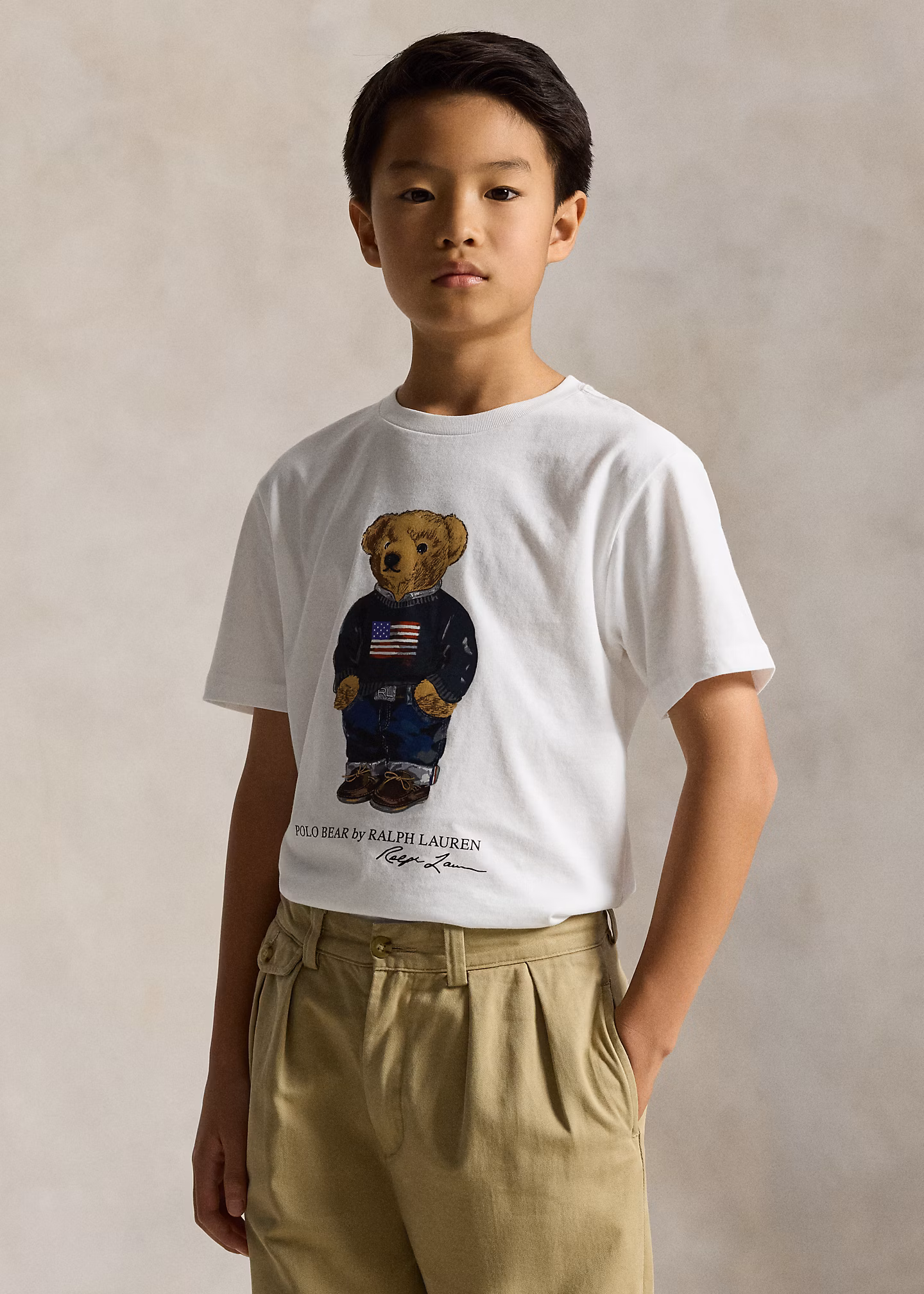 Baumwolljersey-T-Shirt mit Polo Bear - RALPH LAUREN OUTLET